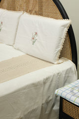 Premium Embroidery Floral Lily Crochet Bedspread Set