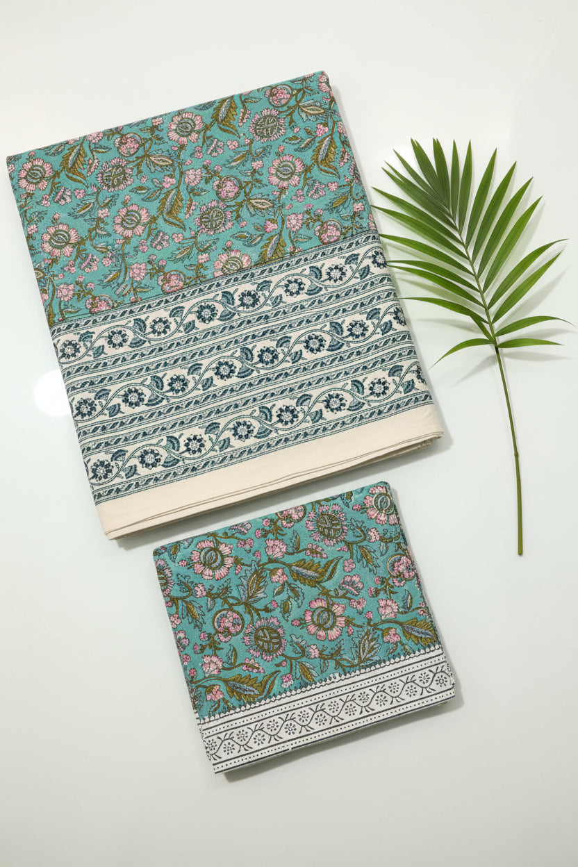 Mugal Bedsheets - King premium handblock print cotton bedsheets