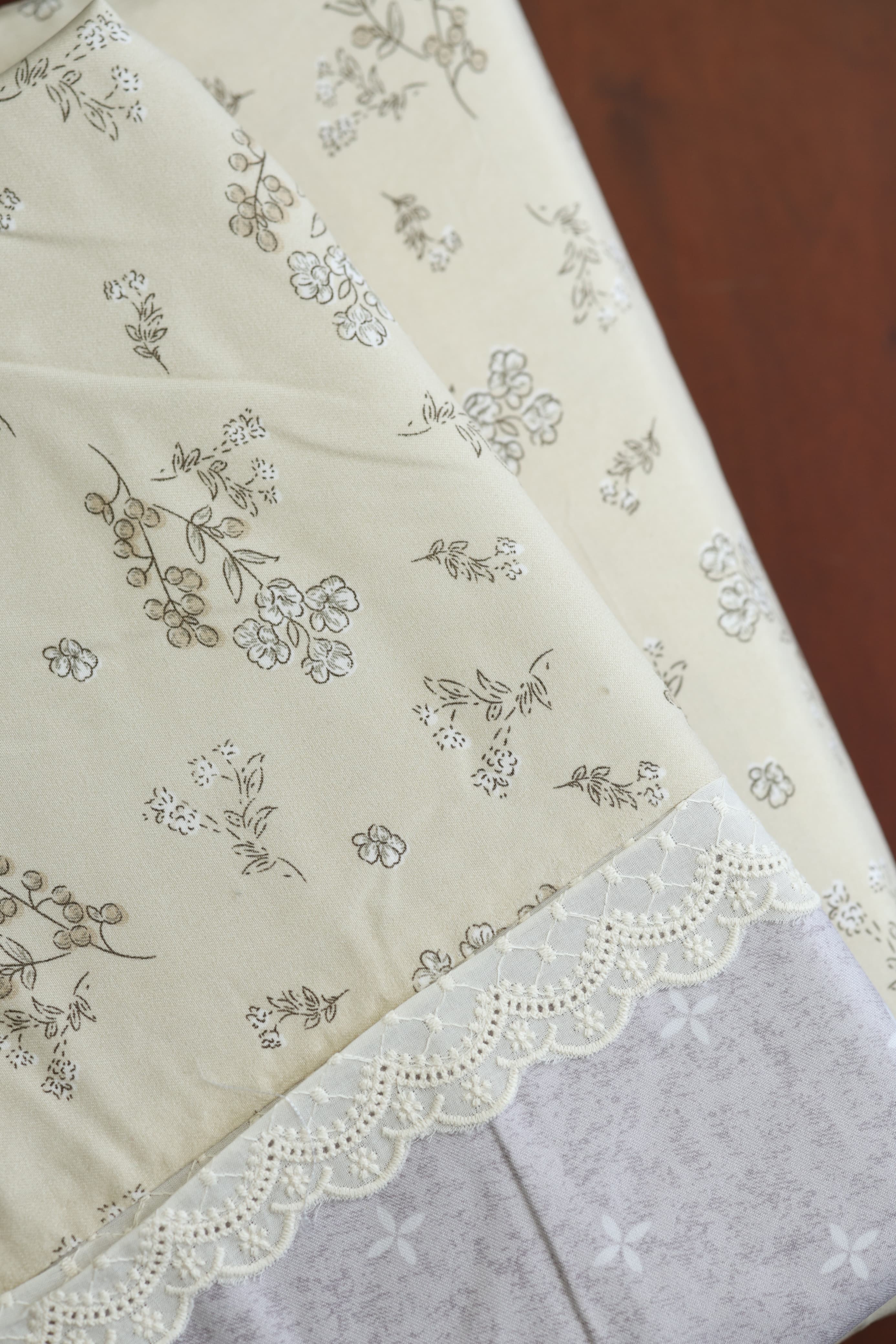 Bedsheets - Premium King soft cotton floral designer lace bedsheets Ruffles