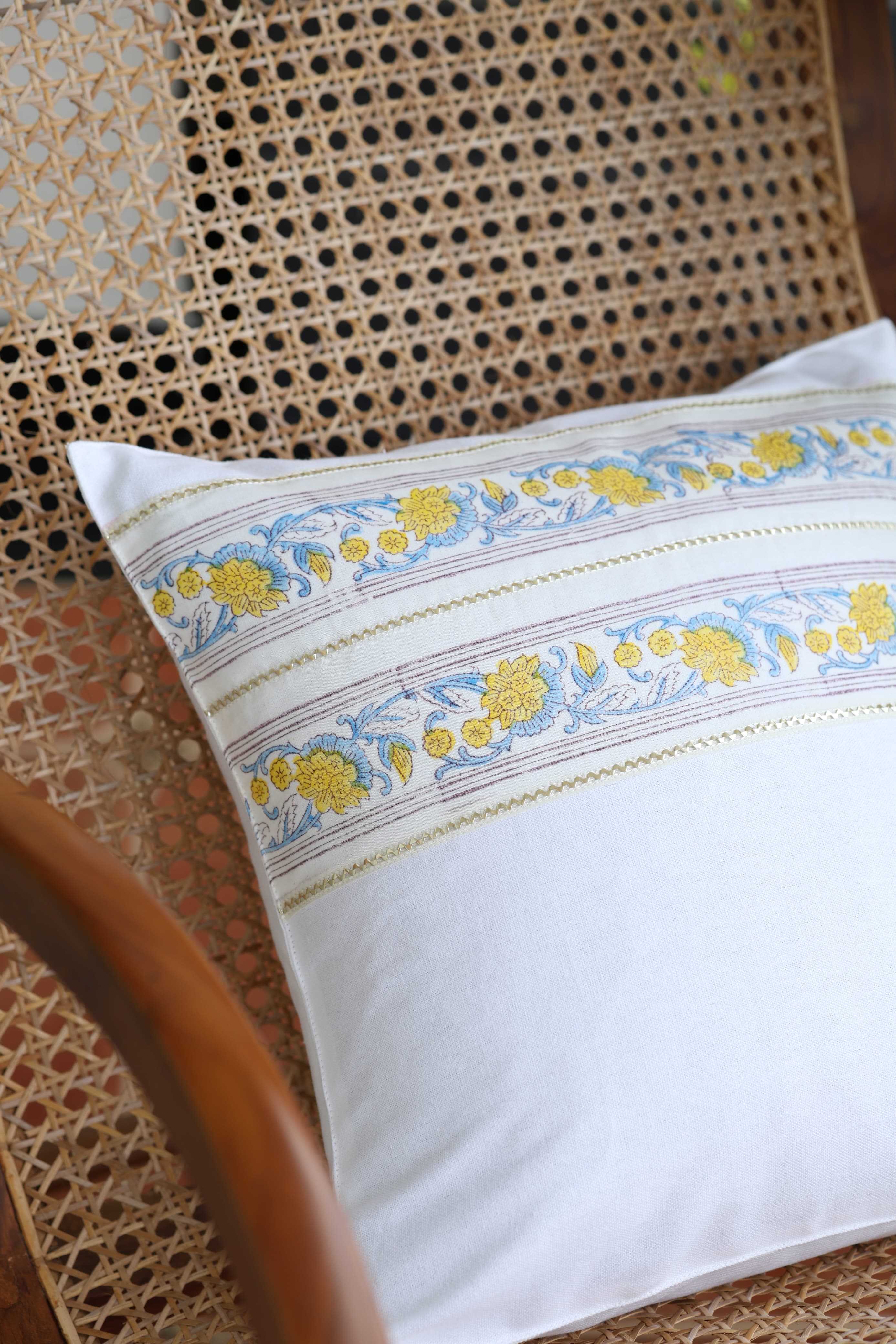 Onam Handblock Cushion Covers - 16*16 inches