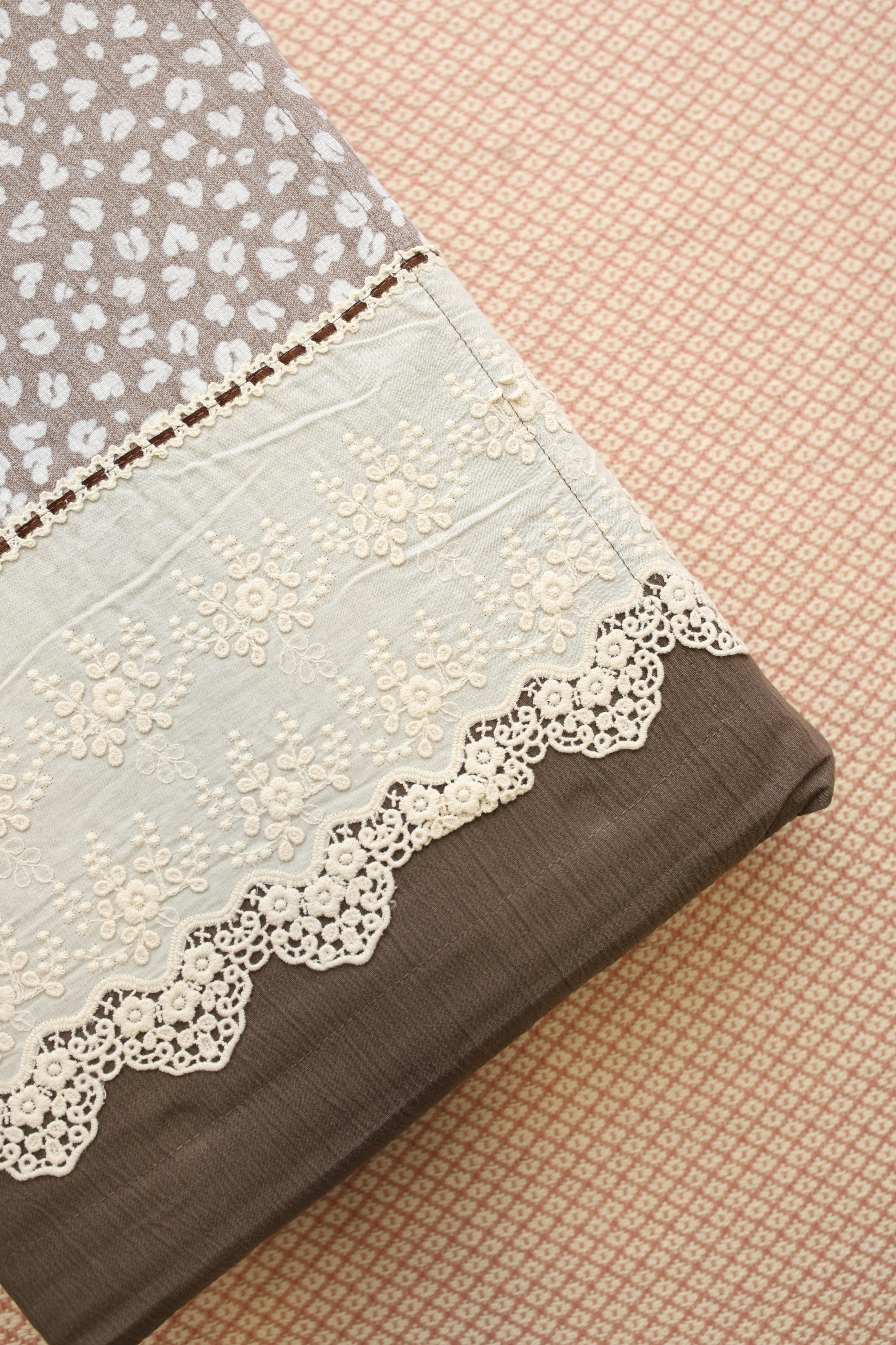 Bedsheets - Premium King soft cotton lace bedsheets majestic