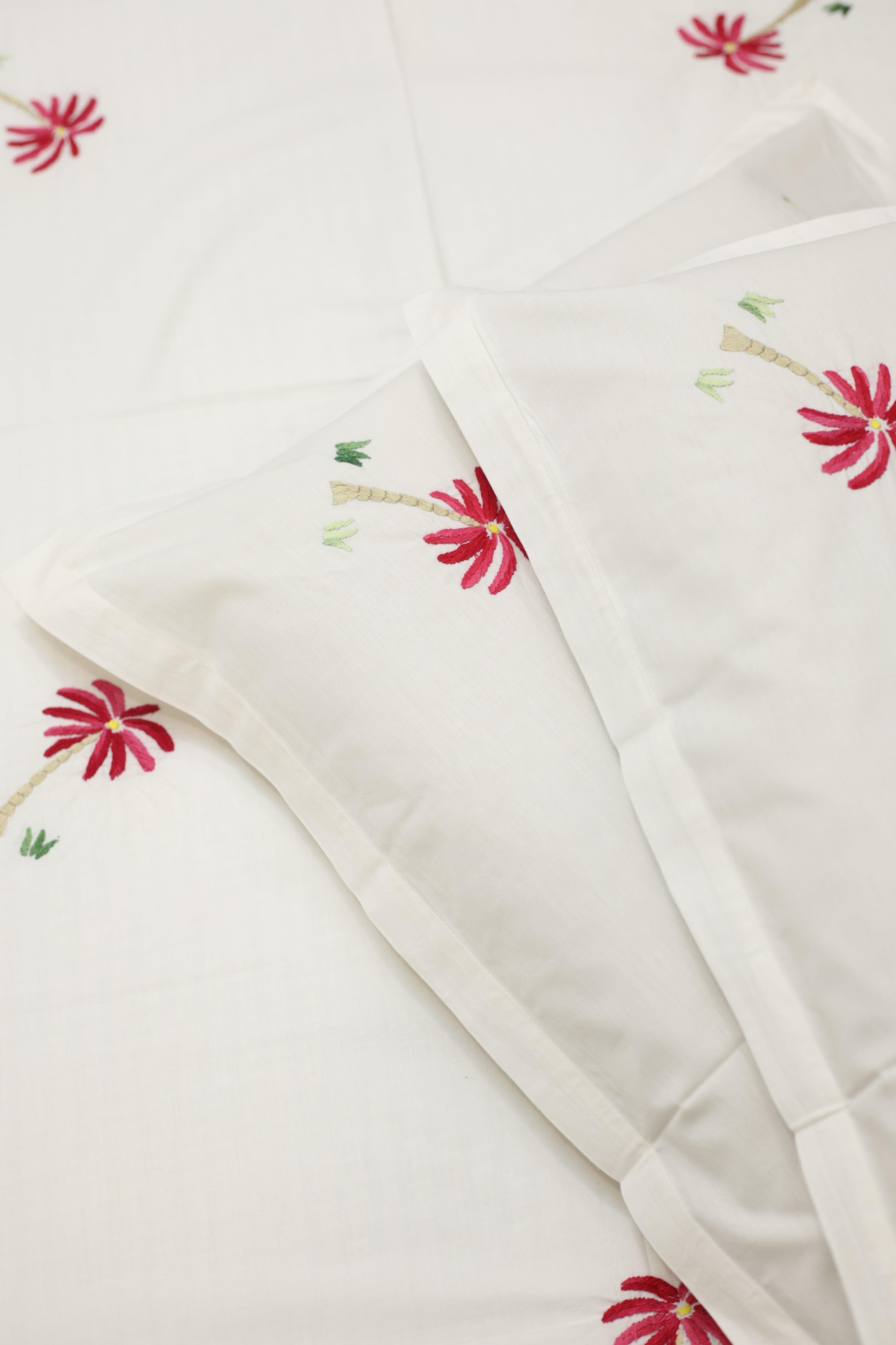 Bedsheets:King premium hand embroidered bedsheets HEK
