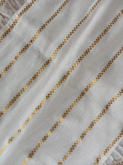 Onam Striped Table Runner with Ruffled Edges - 6 seater