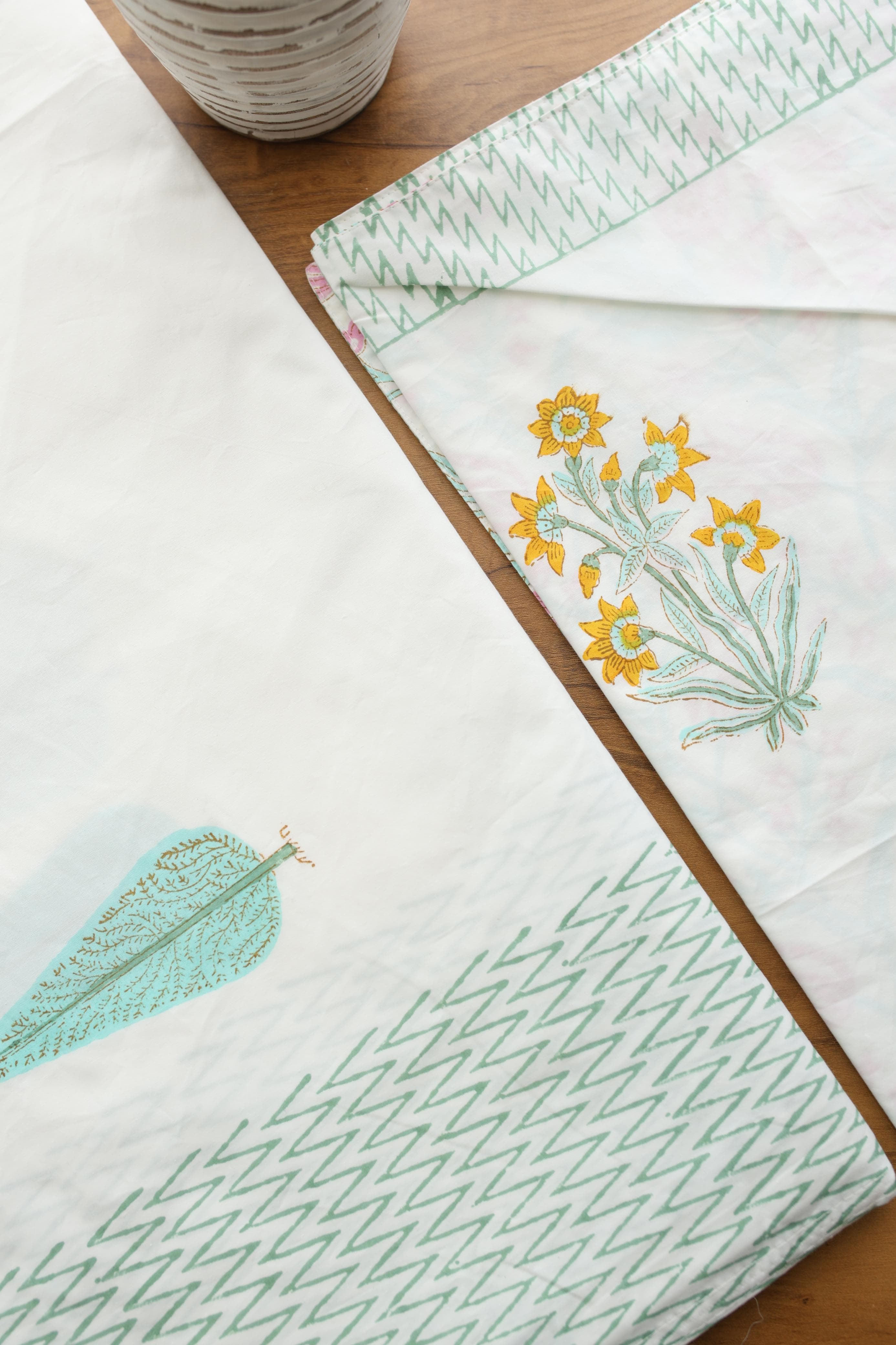 Bedsheets - King Percale cotton handblock bedsheets