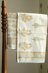 Towels - Waffle Handblock print Towel Set