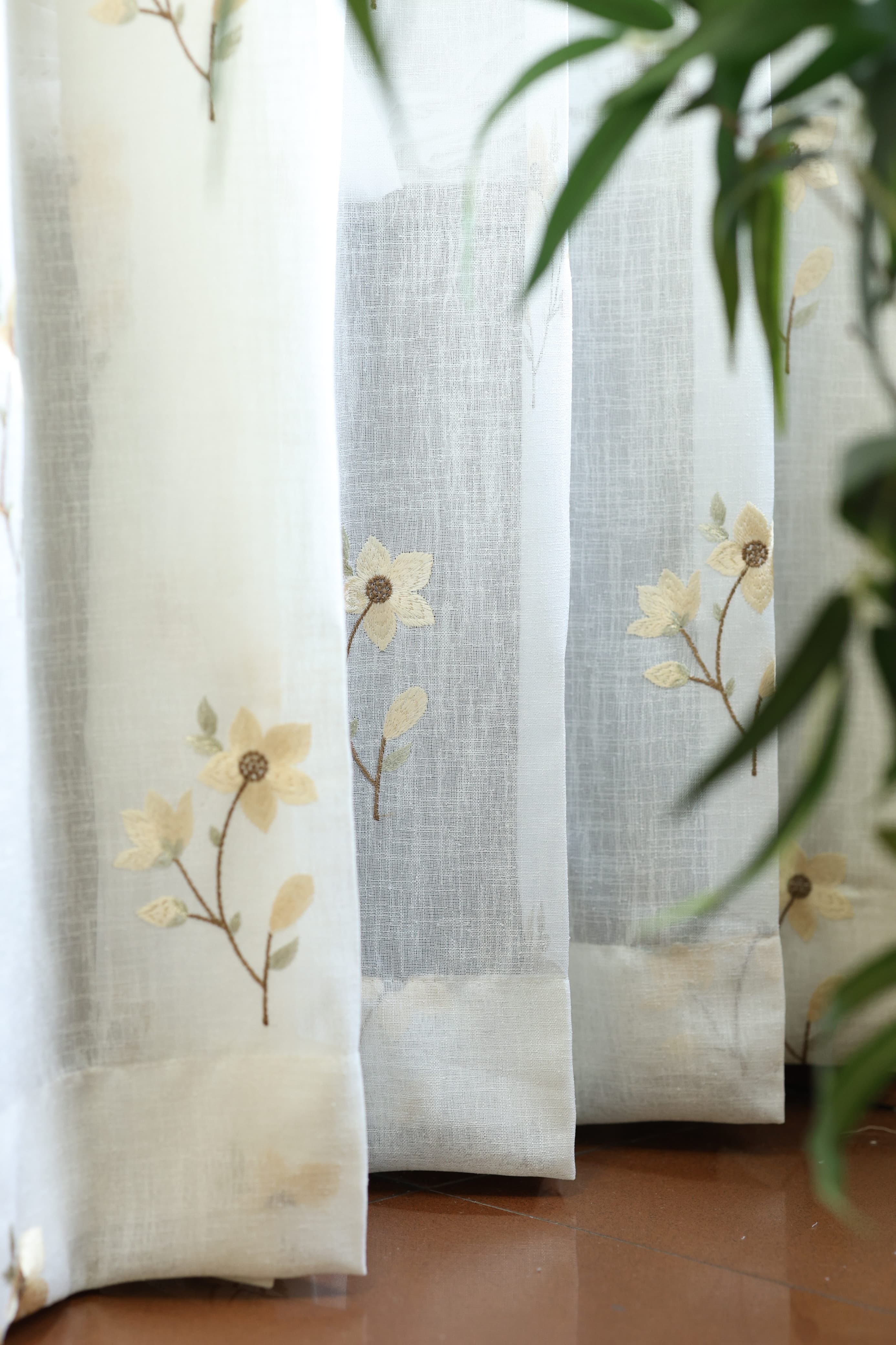 Marigold Embroidery Sheer Curtain
