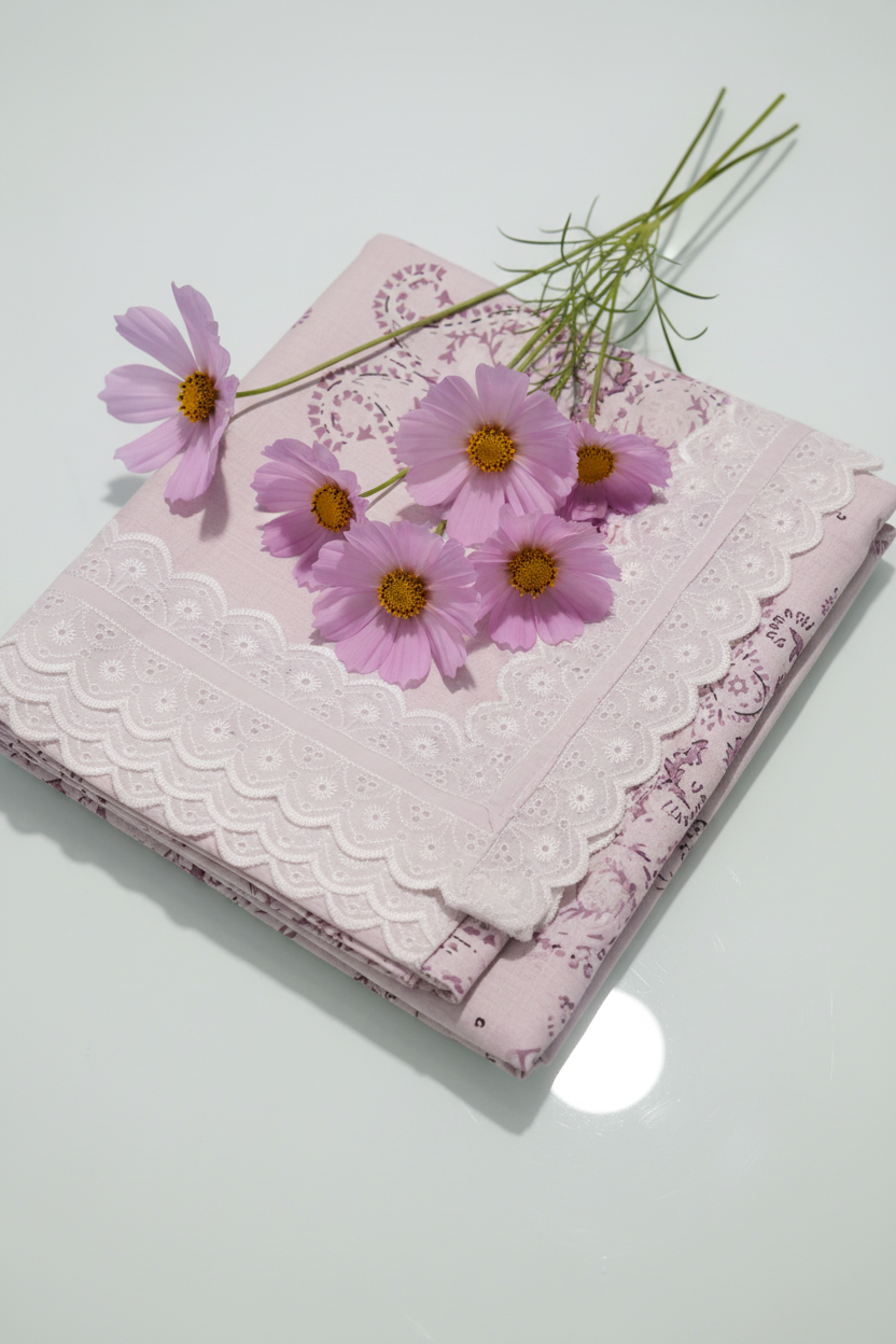 Bedsheets - Queen soft cotton lace bedsheets flora & lace