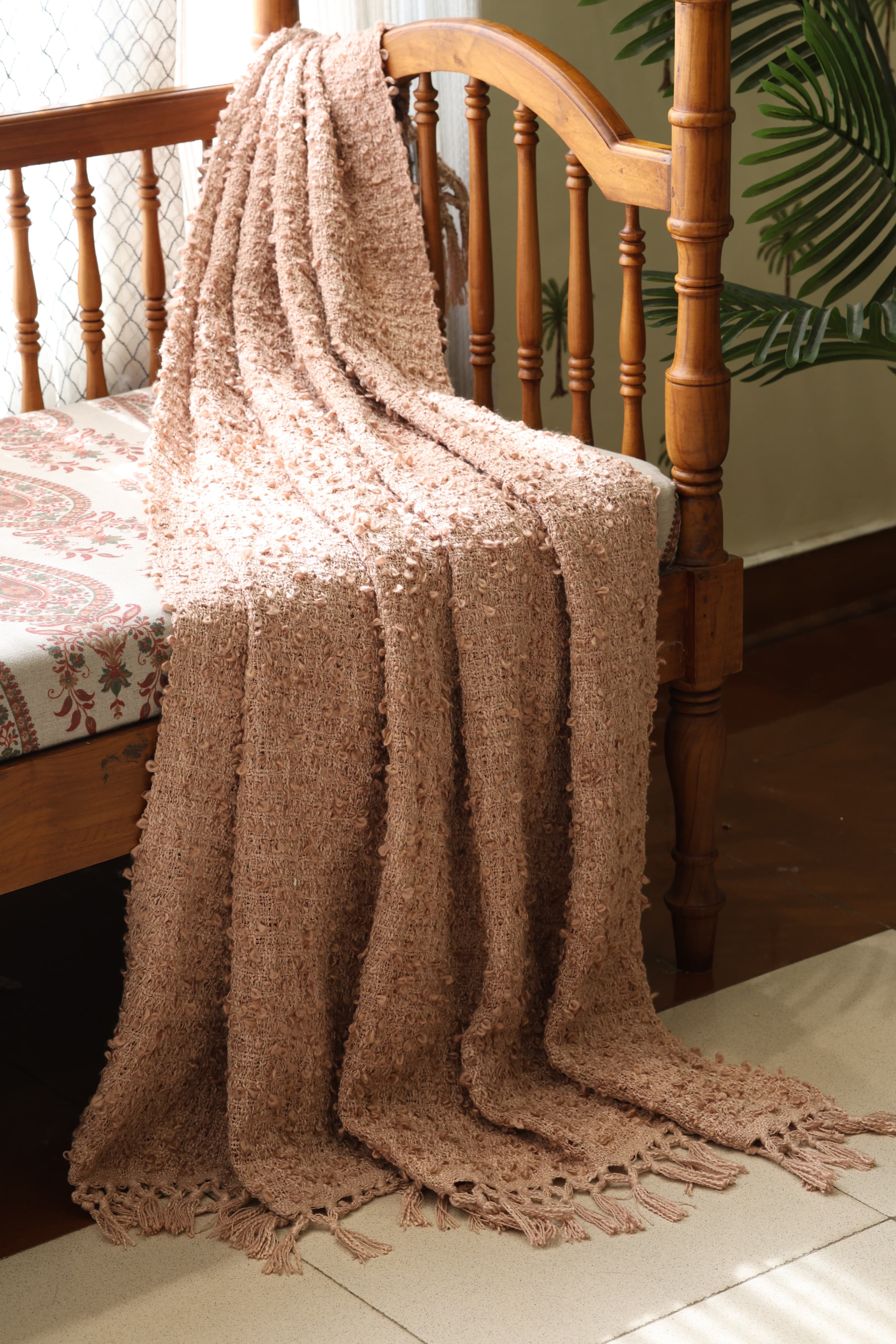 Textured Woven Cotton Sofa Throw