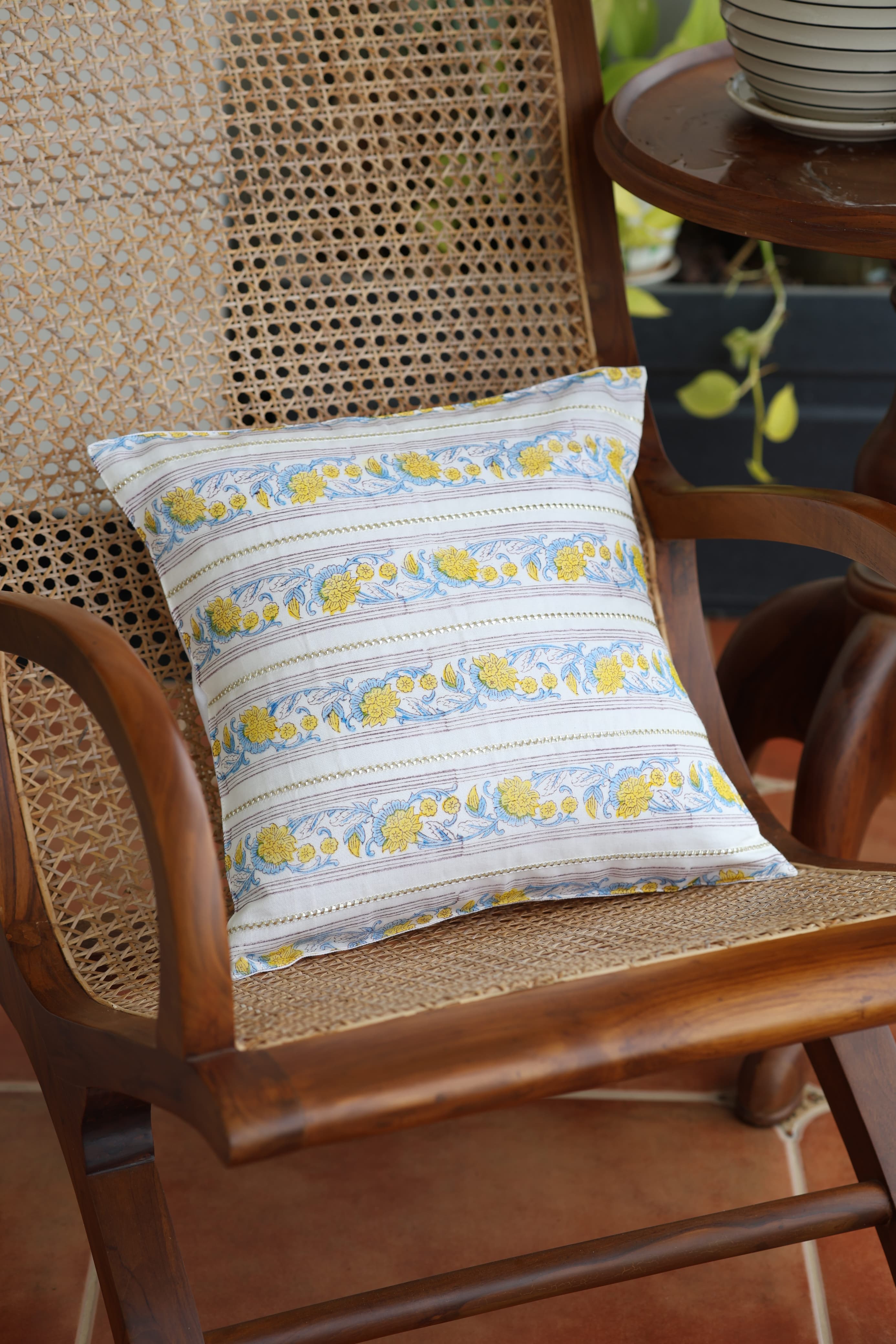 Onam Handblock Cushion Covers - 16*16 inches
