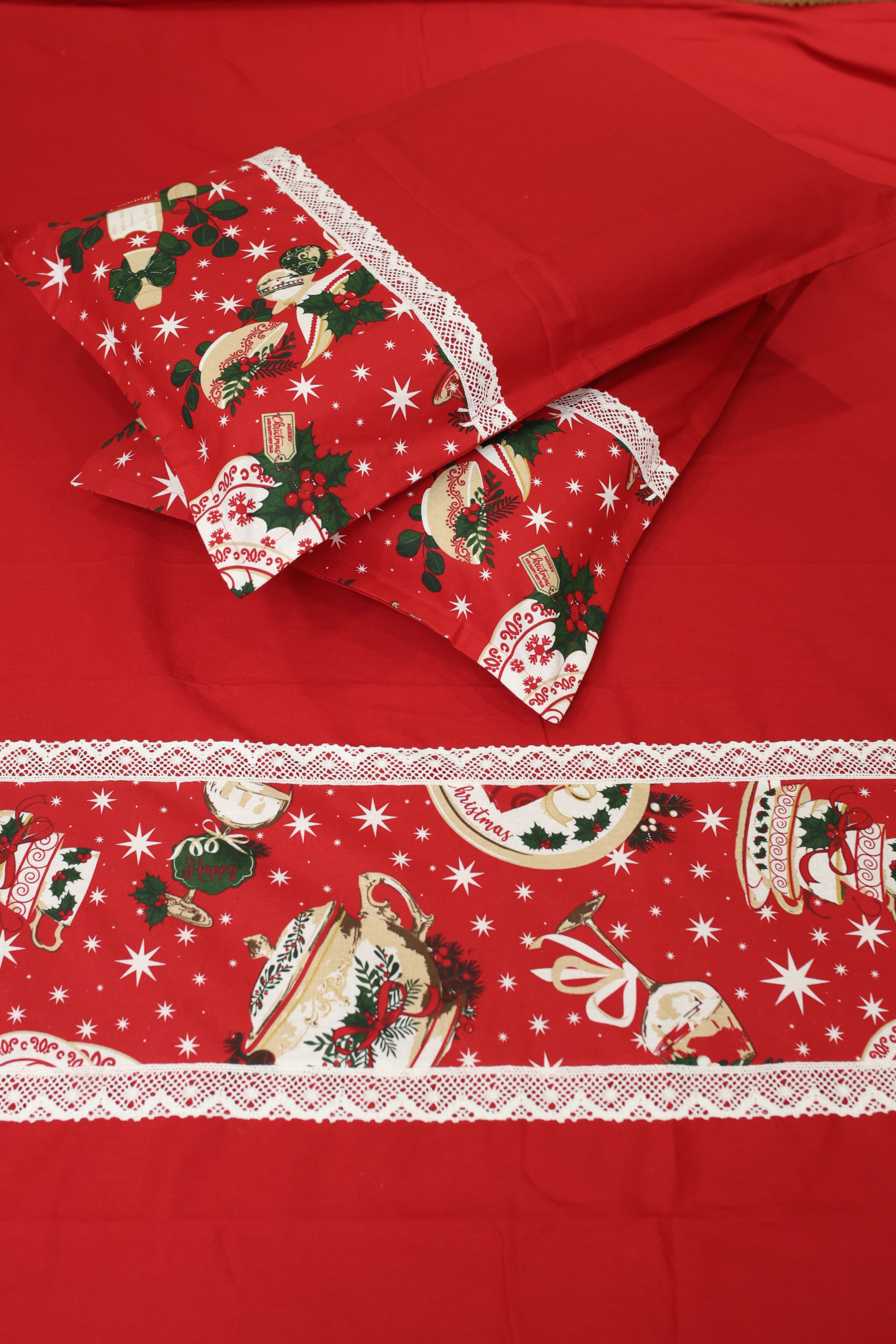 Queen Size Christmas Theme Bedsheet Set - Xmas Edition