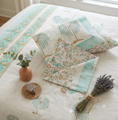Bedsheets - King Percale cotton handblock bedsheets