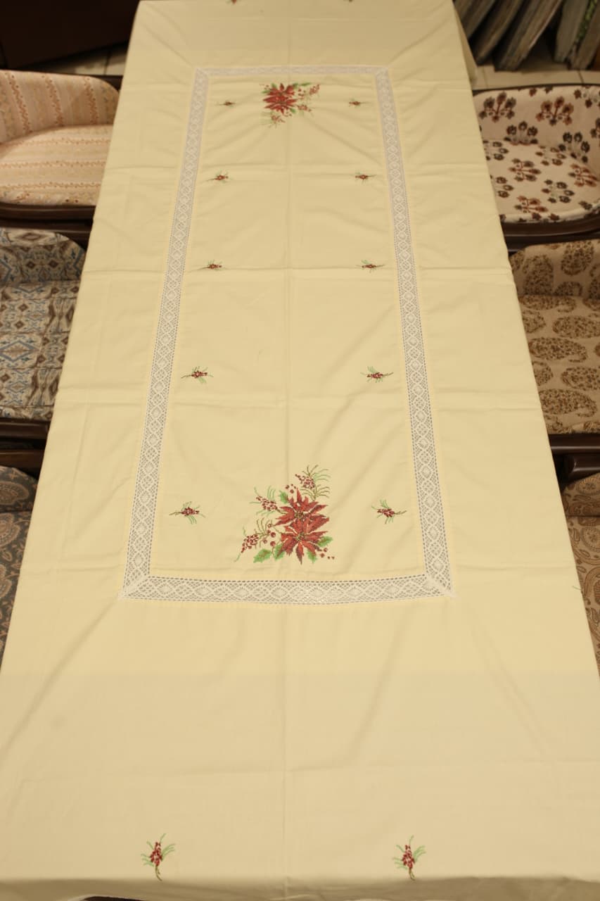 Table cloths - 8 seater cross stitch embroidered