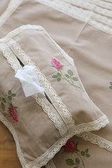Combo Rose Table Linen Set (Runner, Placemats & Tissue Box Cover)