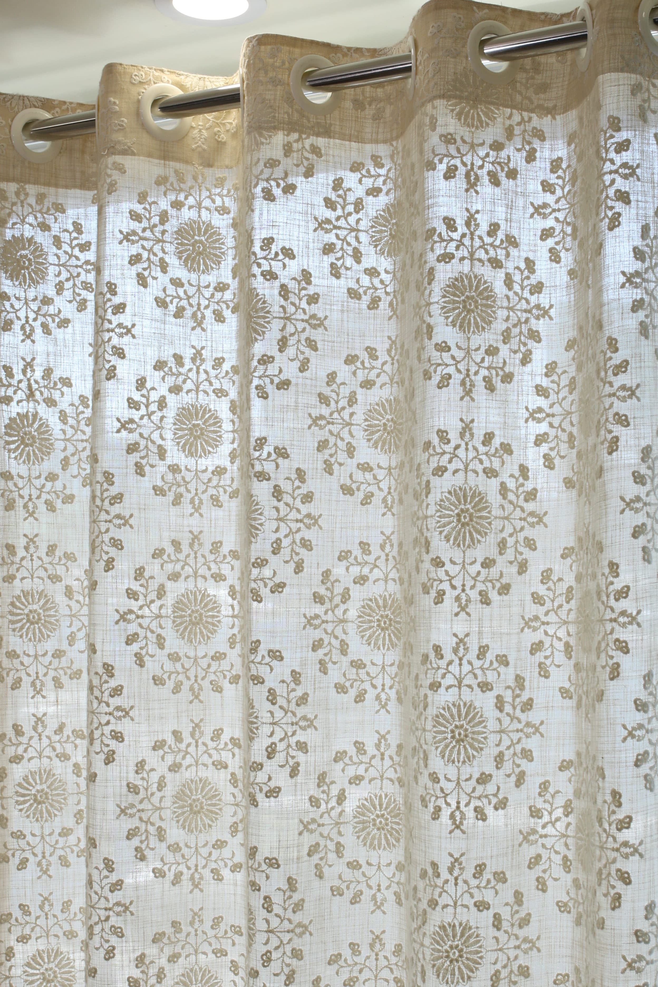 Curtains - Premium embroidery designer curtains semi Transparent/sheer vedic prebooking