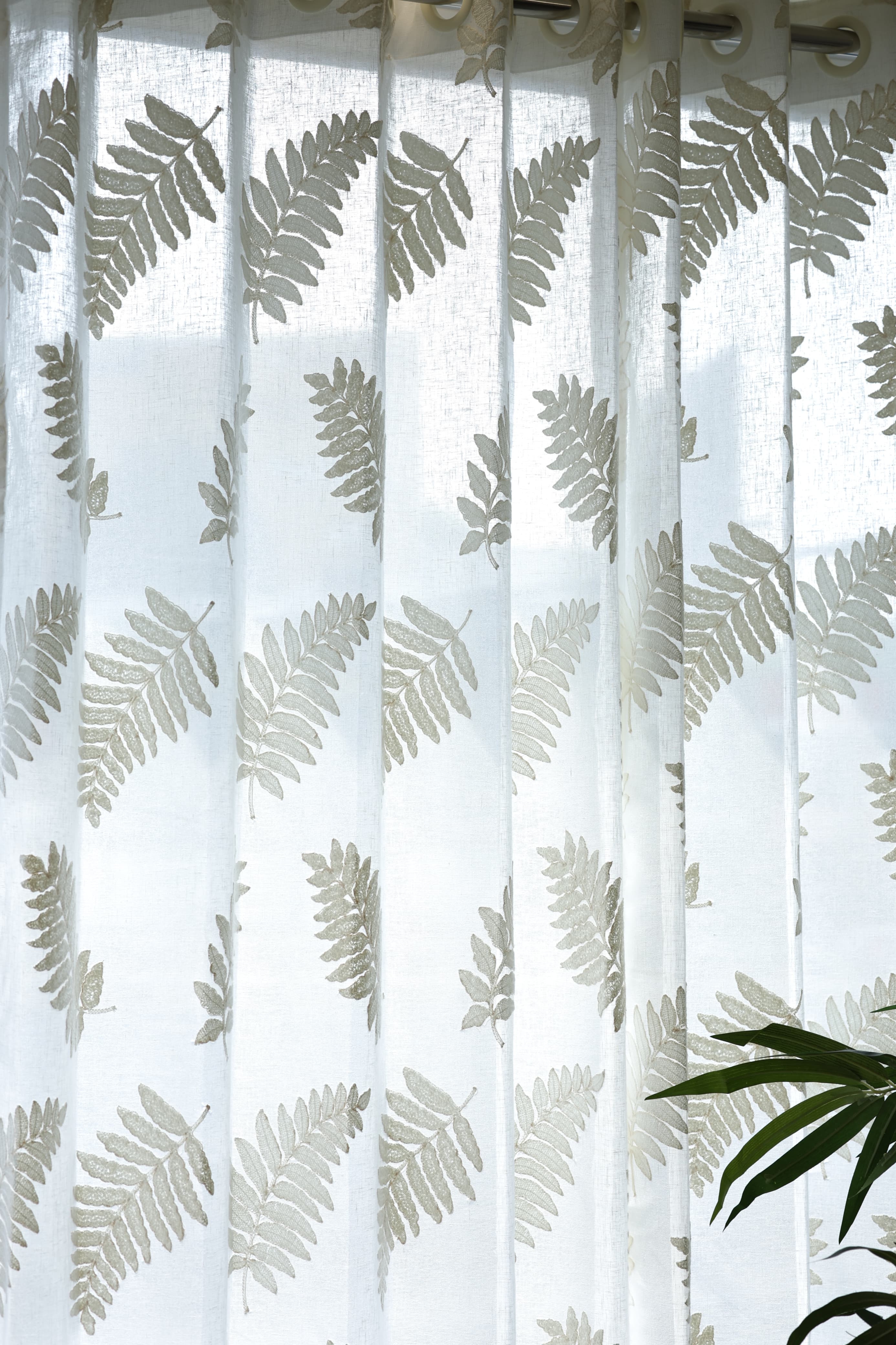 Curtains - Applique Premium Embroidery sheer curtains meher prebooking white base