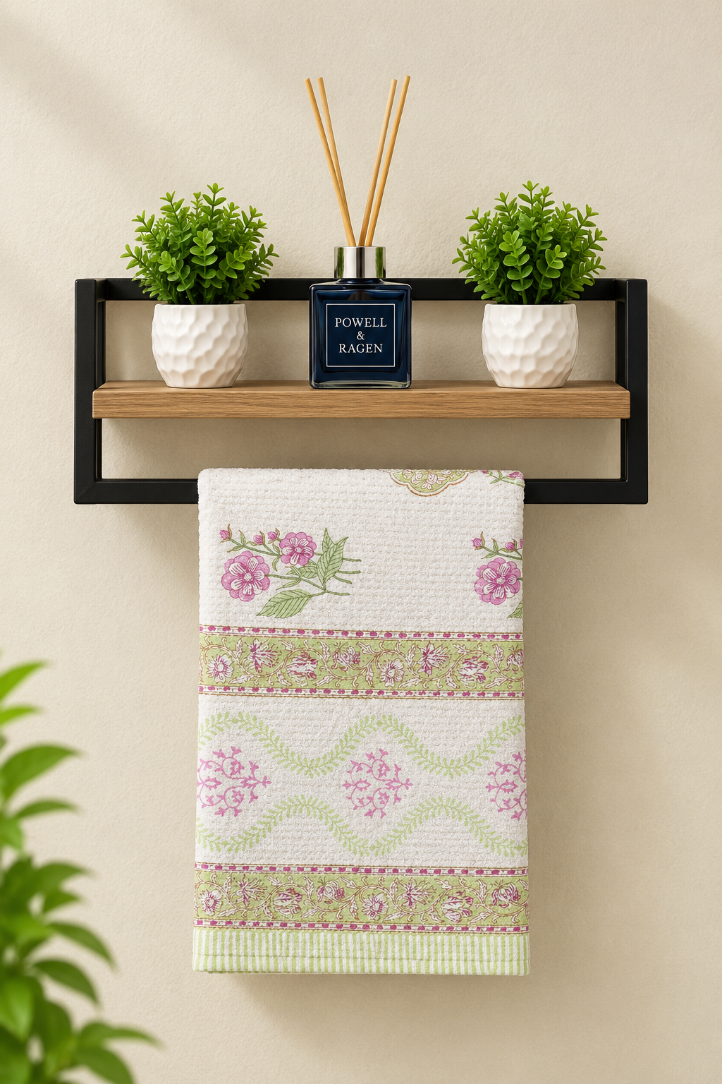 Towels - Waffle Handblock print Towel Set