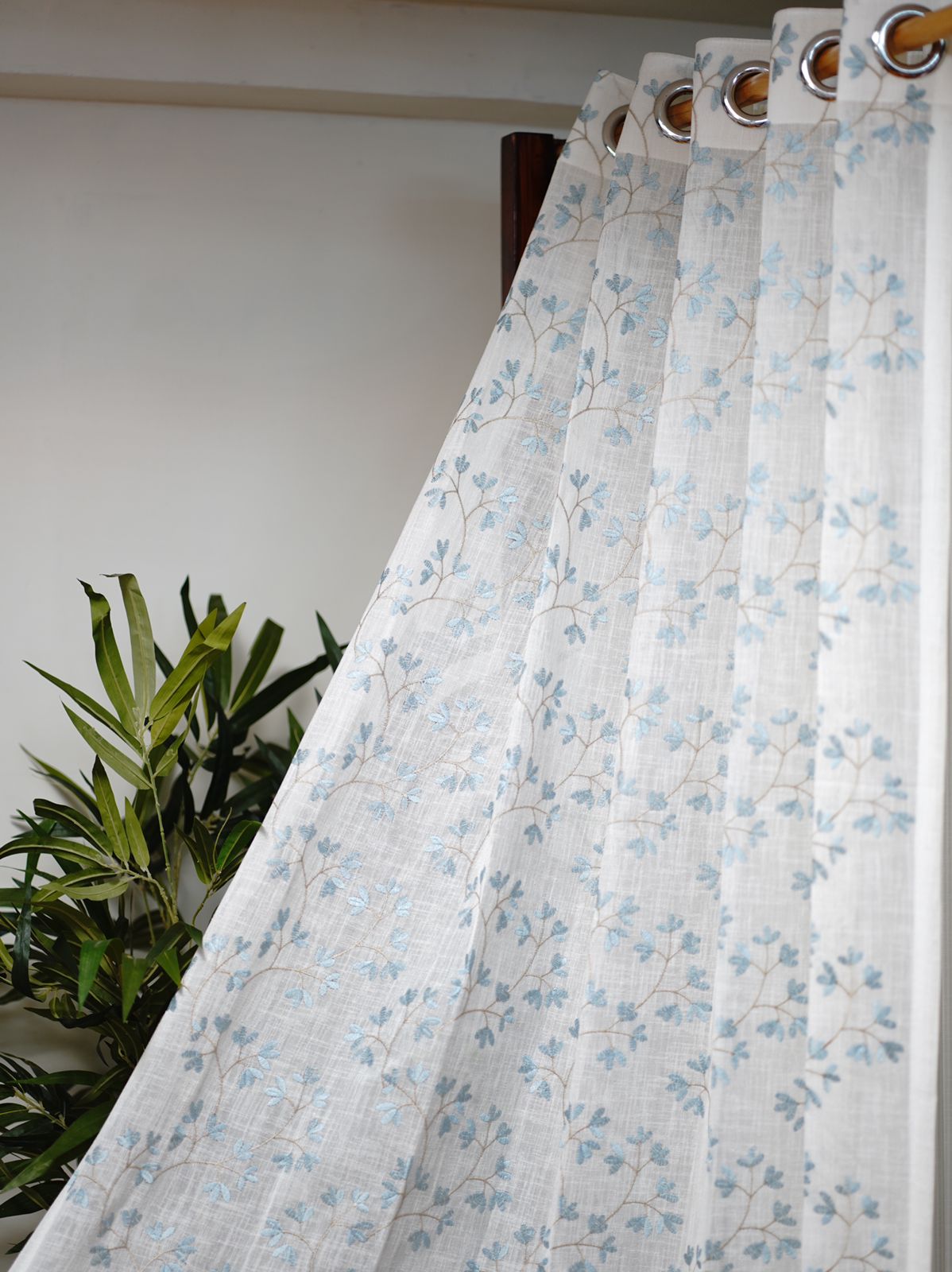 Curtains-Premium embroidered sheer curtains