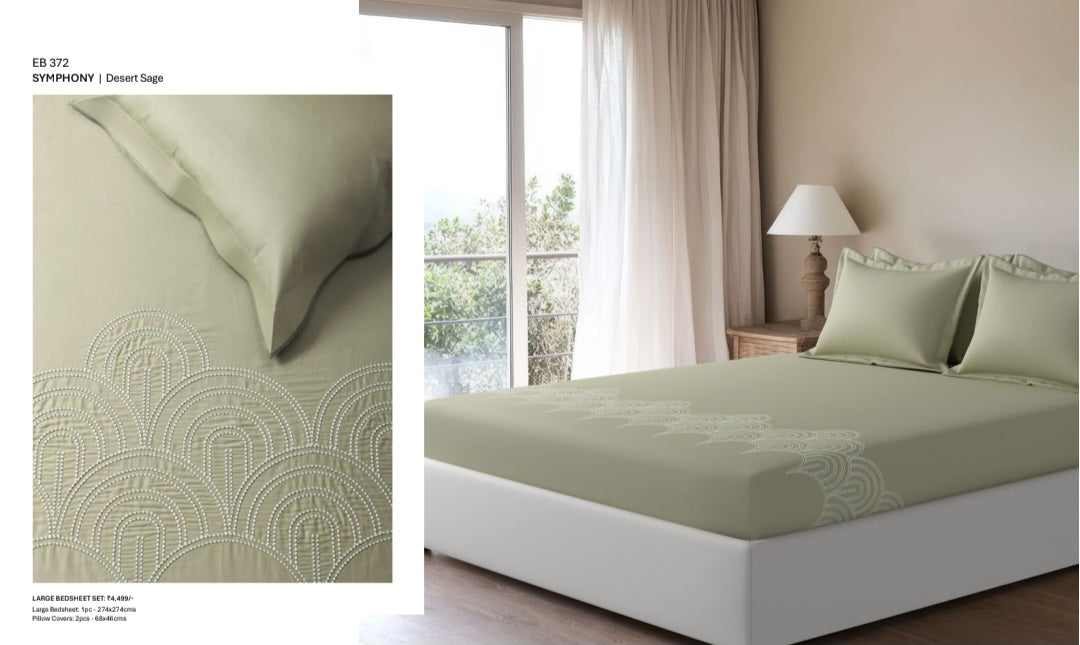 Bedsheets - King Premium machine embroidery bedsheets Sansaar : Saembro (Ench)
