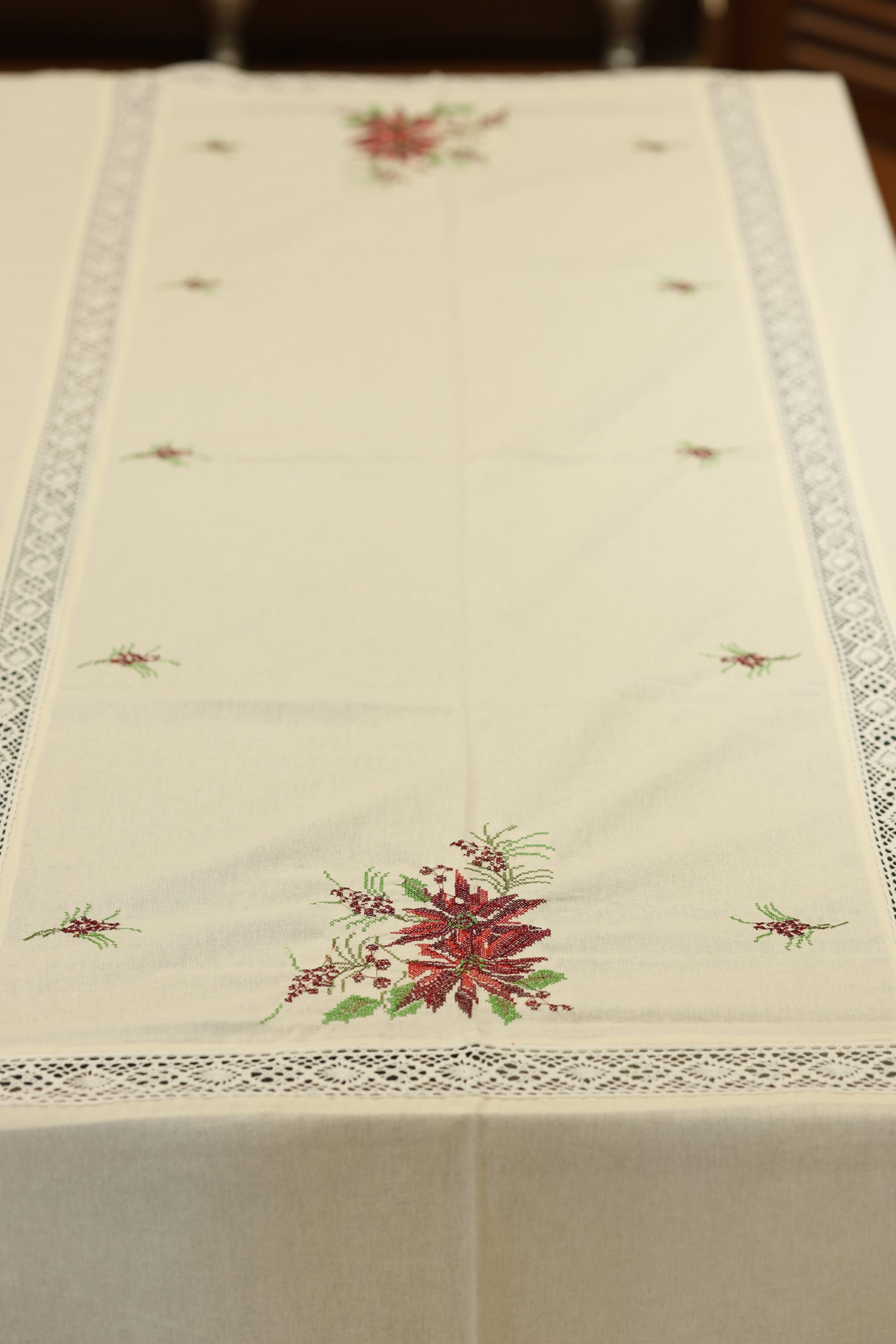 Table cloths-8 seater cross stitch embroidered