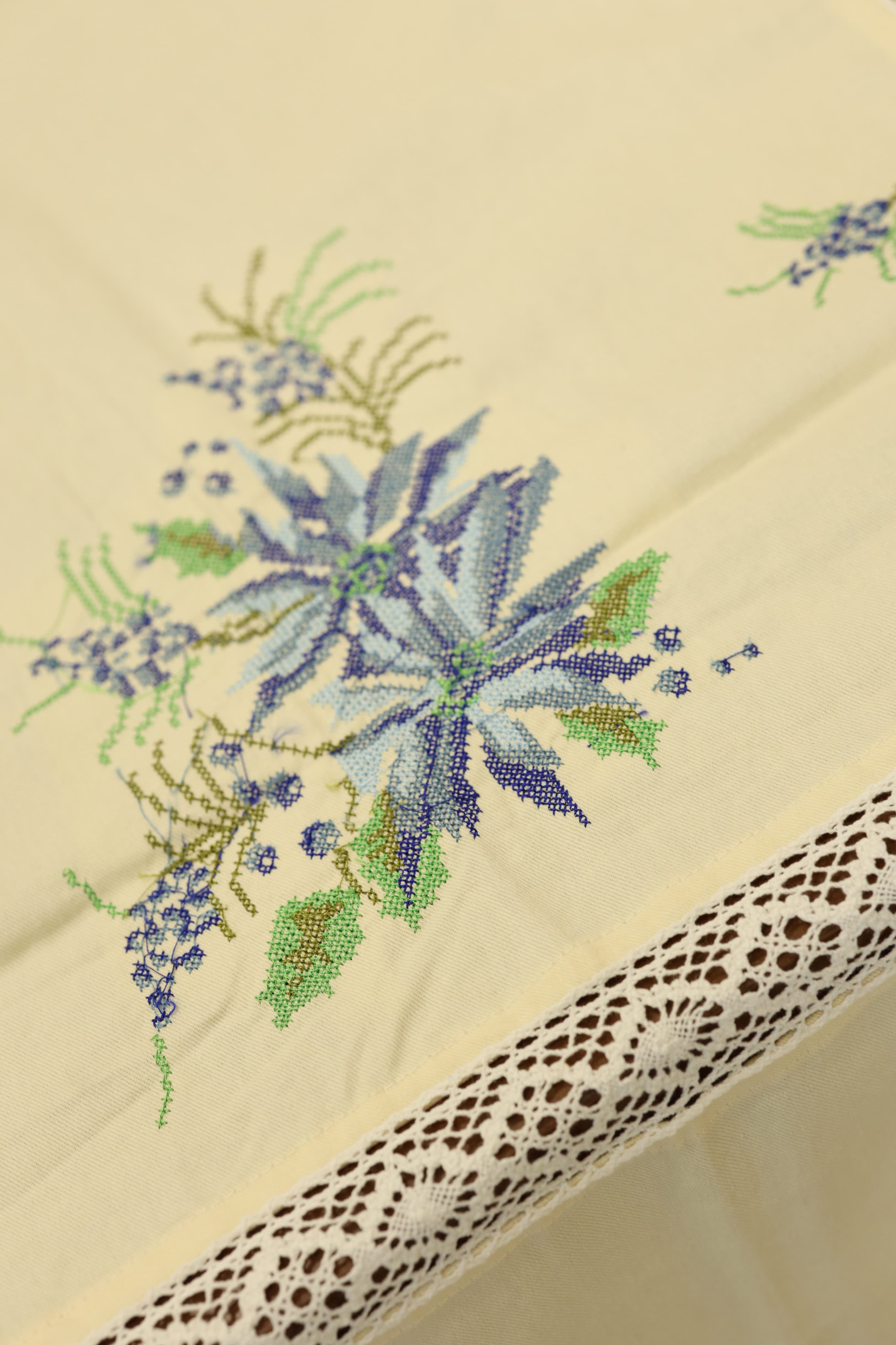 Table cloths-8 seater cross stitch embroidered