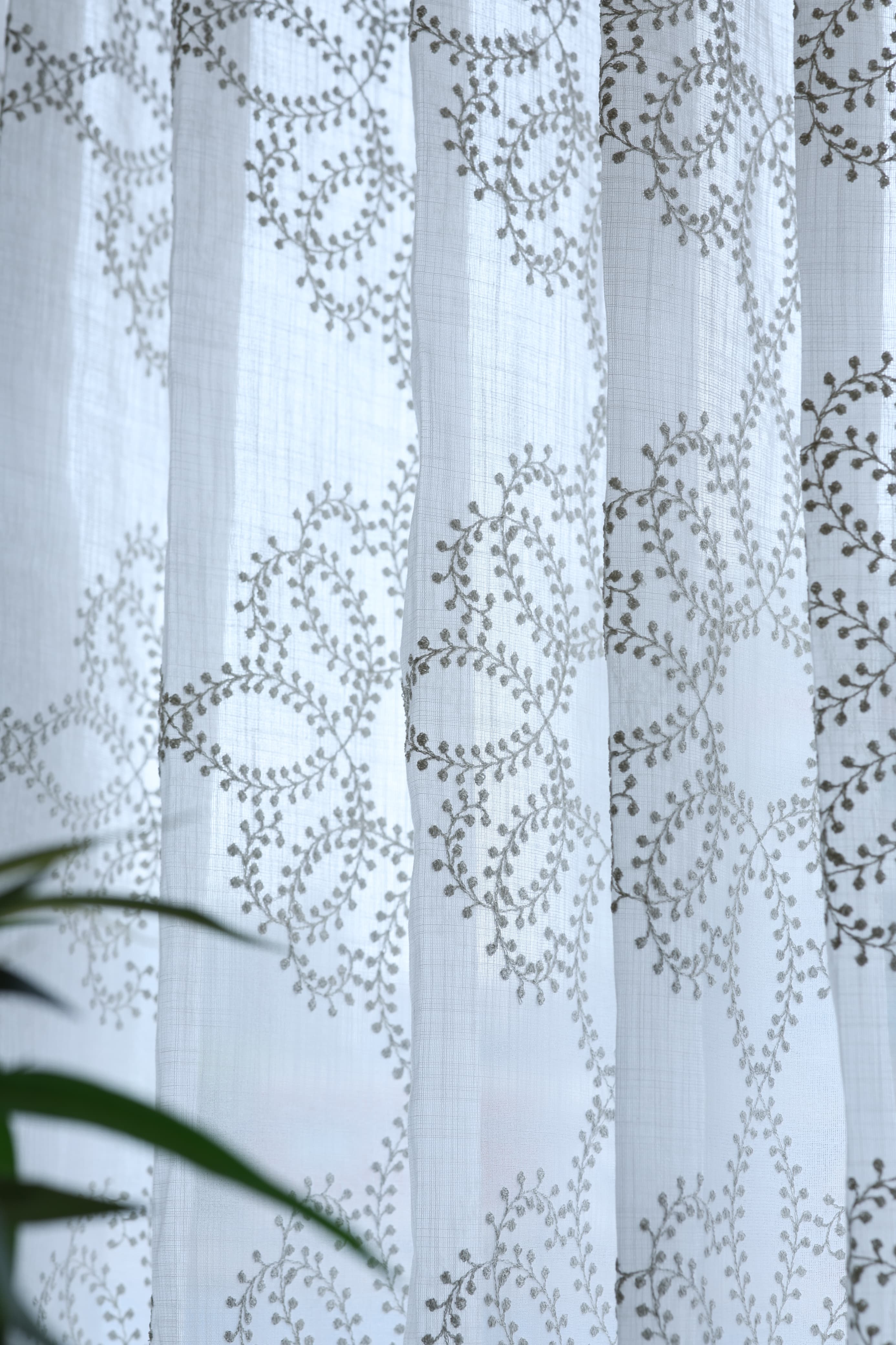 Curtains - Premium Embroidery ( white colour ) sheer curtains tamhini prebooking zinnia
