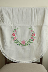 Floral Cross Stitch Embroidered Sofa Back / chair back Cover Set 3+1+1