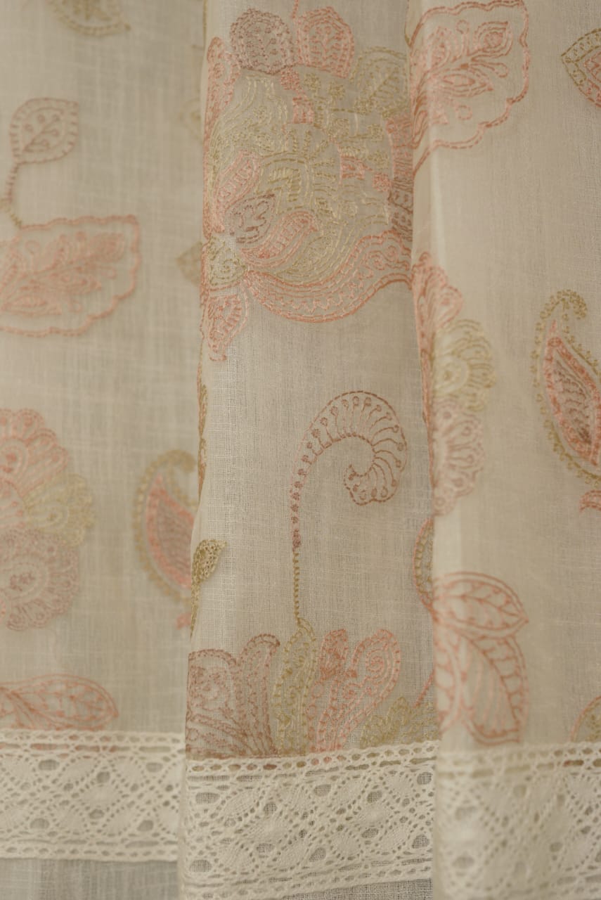 Curtains-Premium embroidery designer sheer curtains