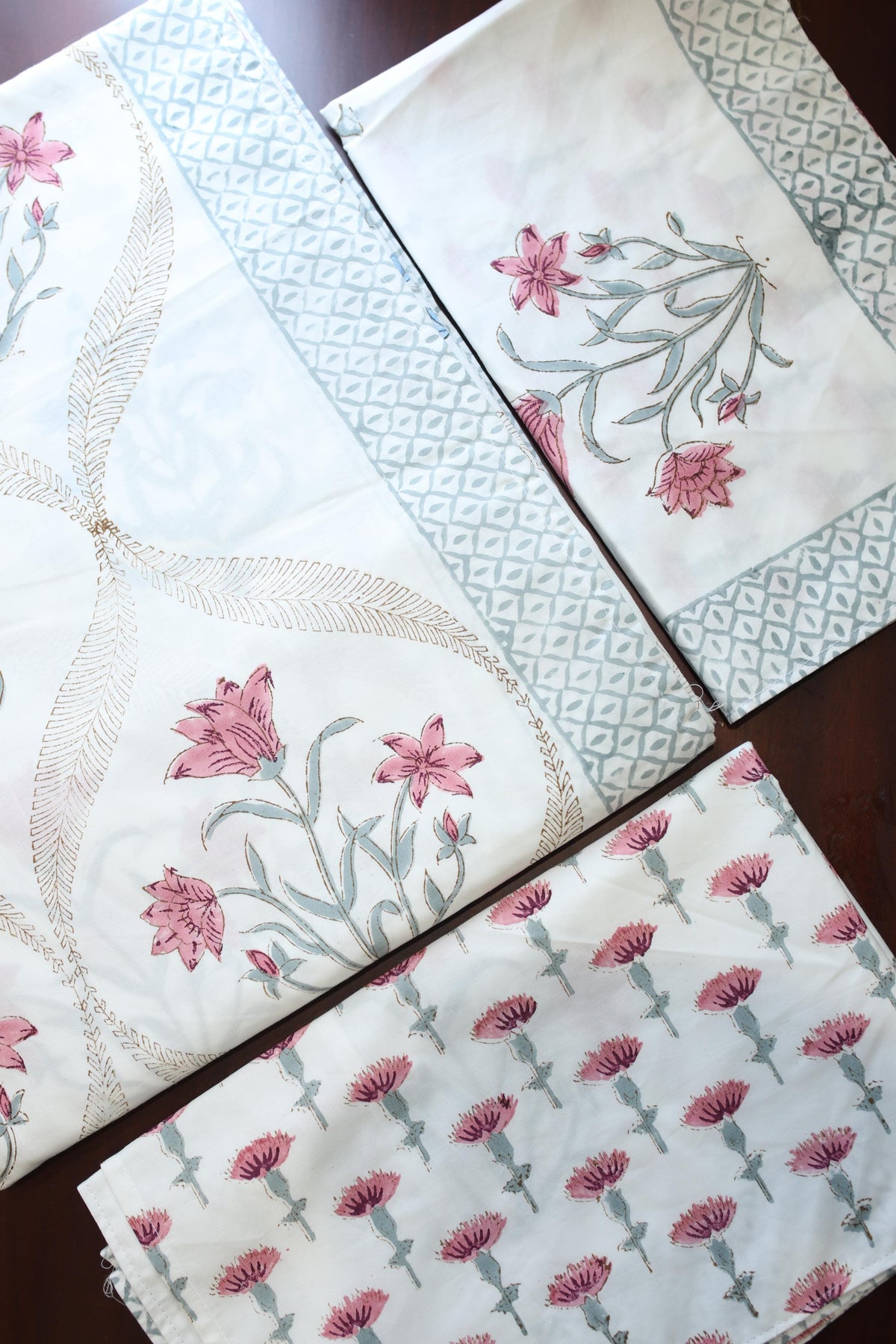 Bedsheets - King Percale cotton handblock print bedsheets