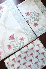 Bedsheets - King Percale cotton handblock print bedsheets