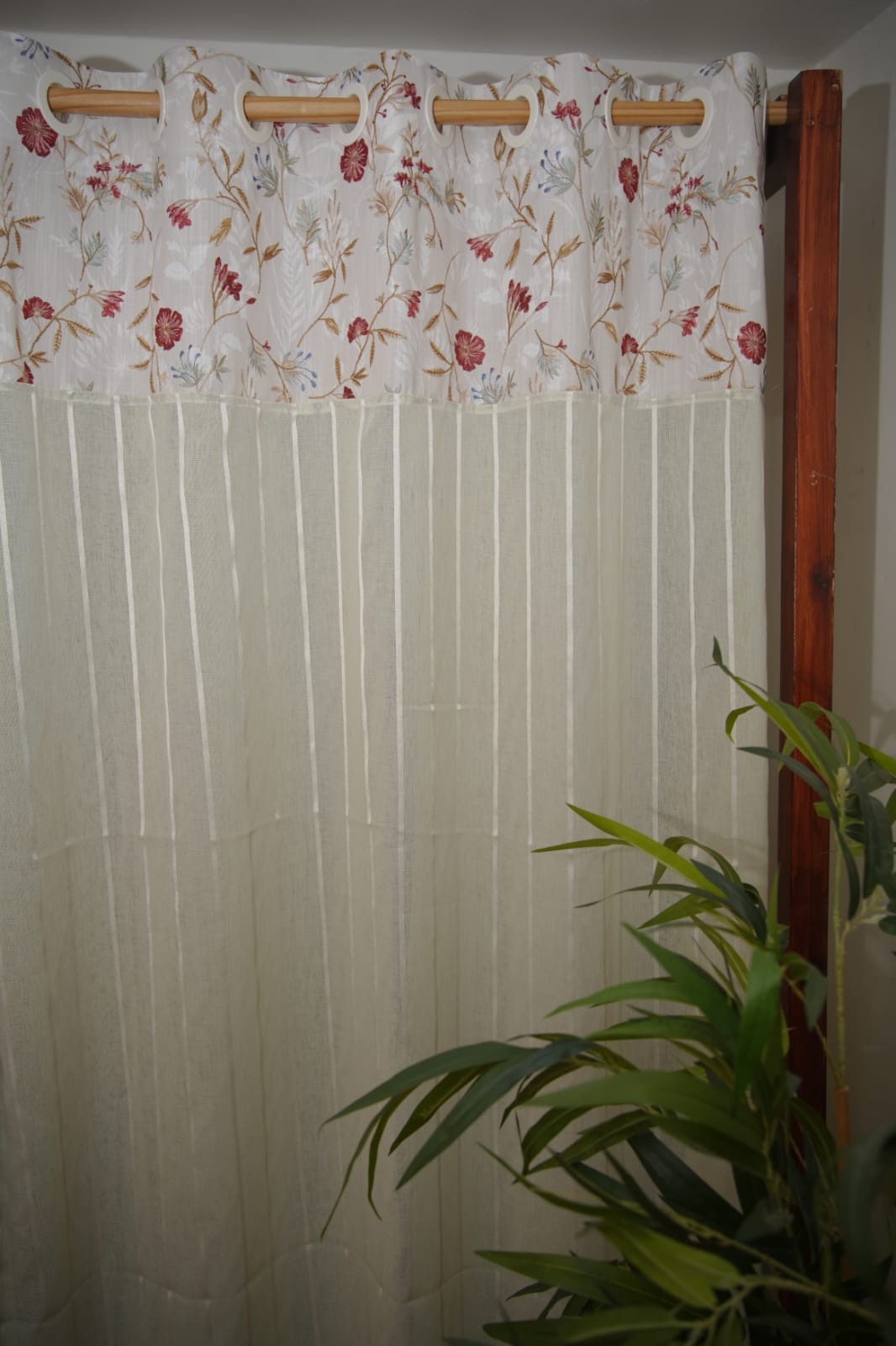 Curtains - Premium designer sheer curtains(semi transparent)