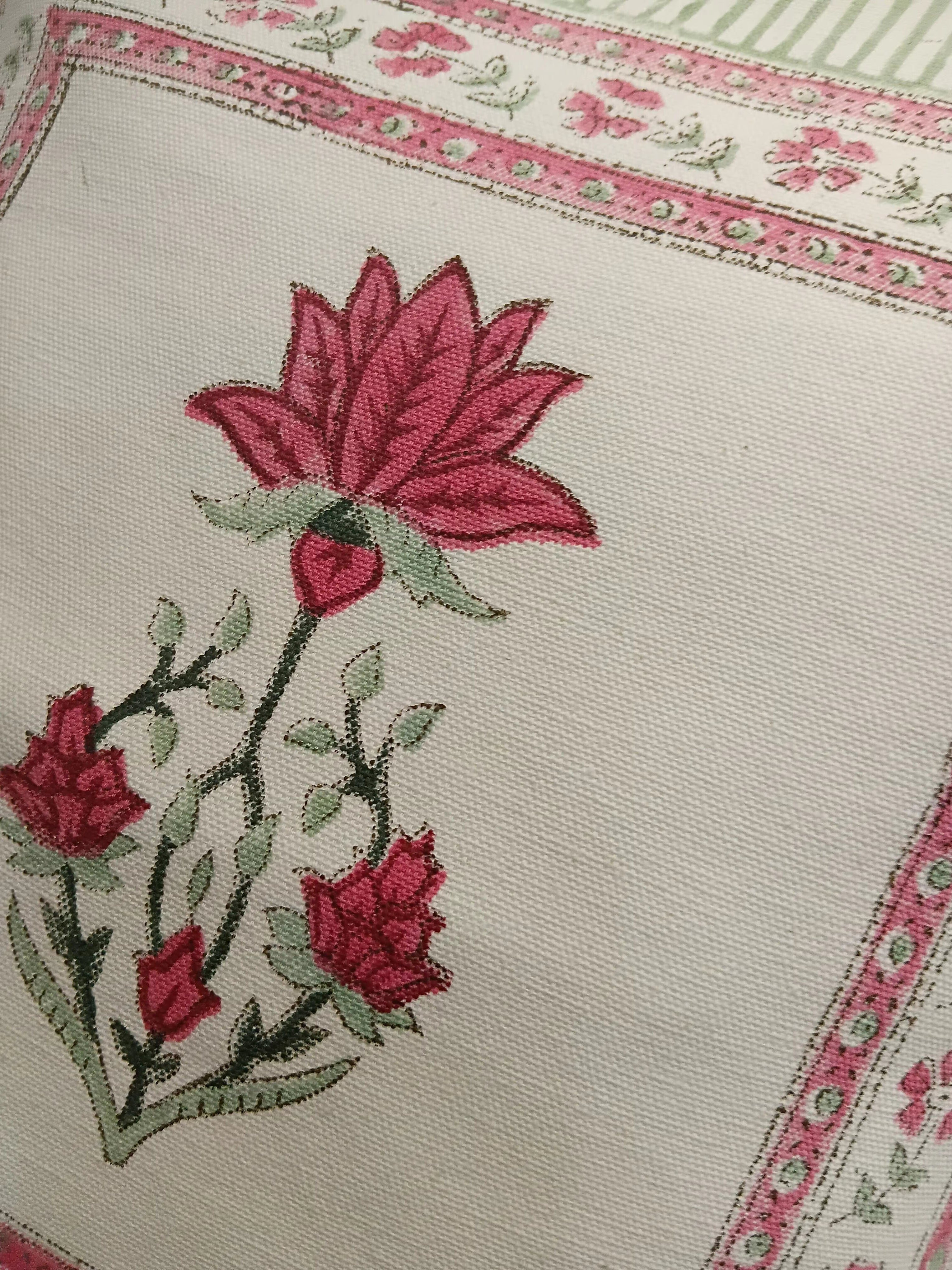 Handblock cushion cover|16×16