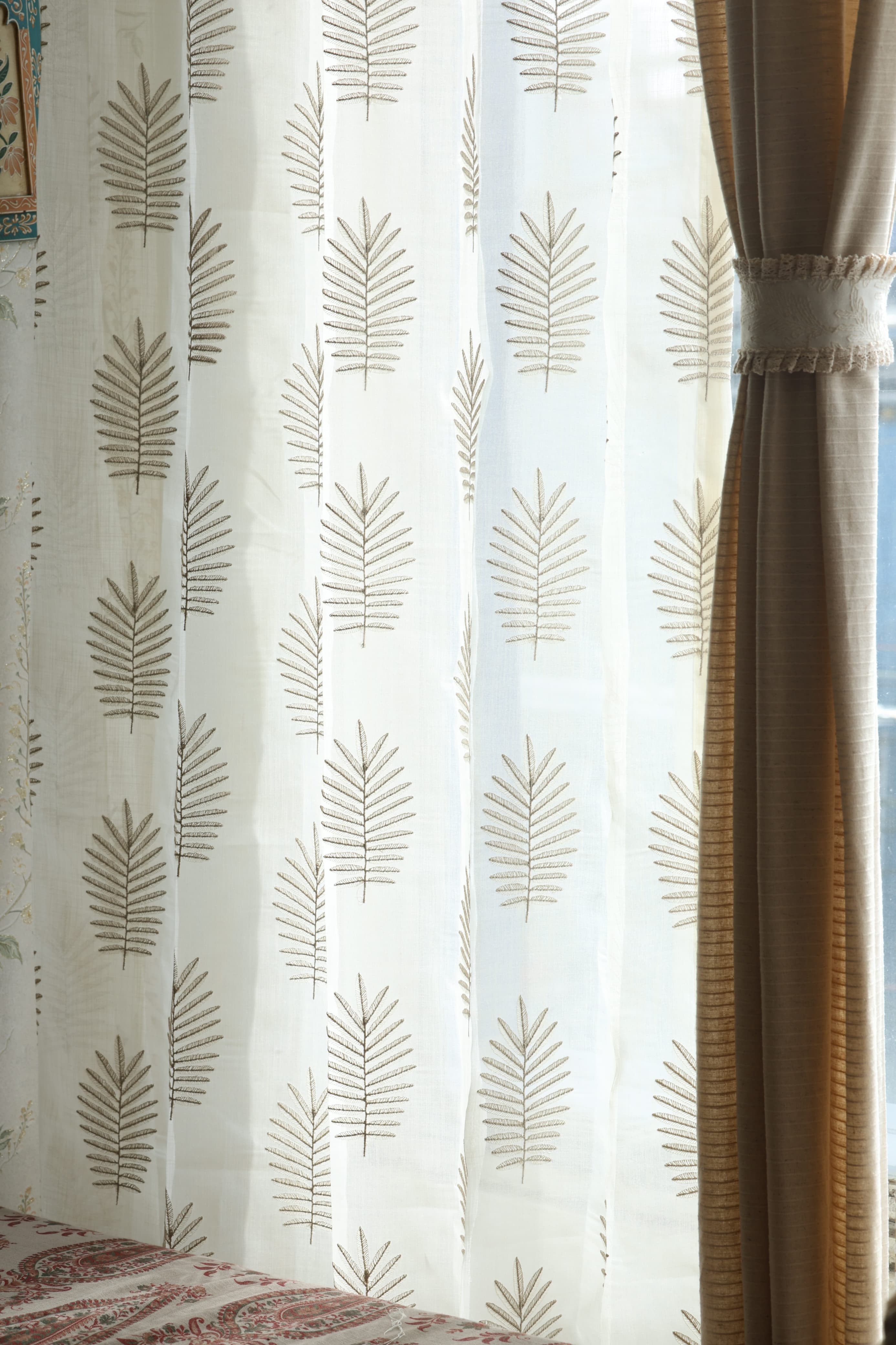 Premium Embroidery Sheer Curtain – Zinnia