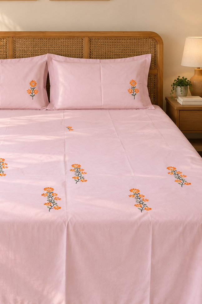 Bedsheets - King Premium Machine embroidery bedsheets MEK
