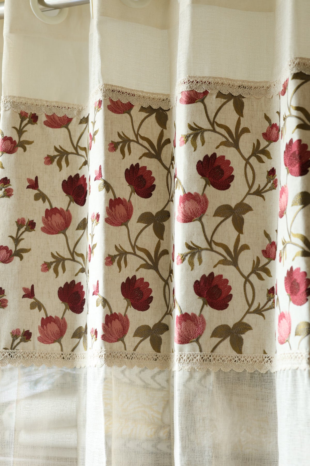 Premium Embroidery Sheer Curtain - Busan