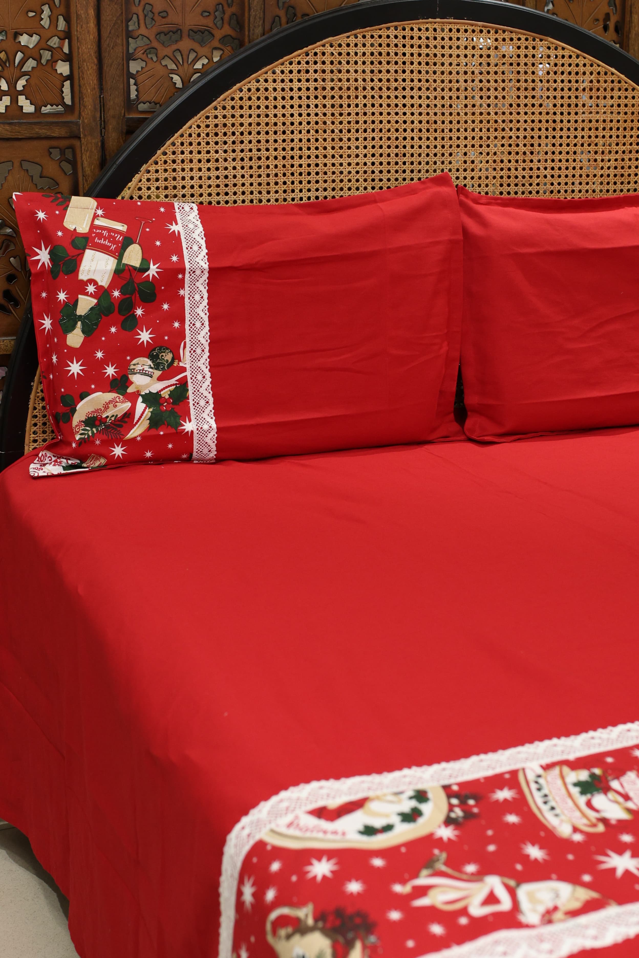 Queen Size Christmas Theme Bedsheet Set - Xmas Edition