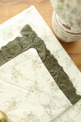 Bedsheets - Premium King soft cotton lace bedsheets majestic