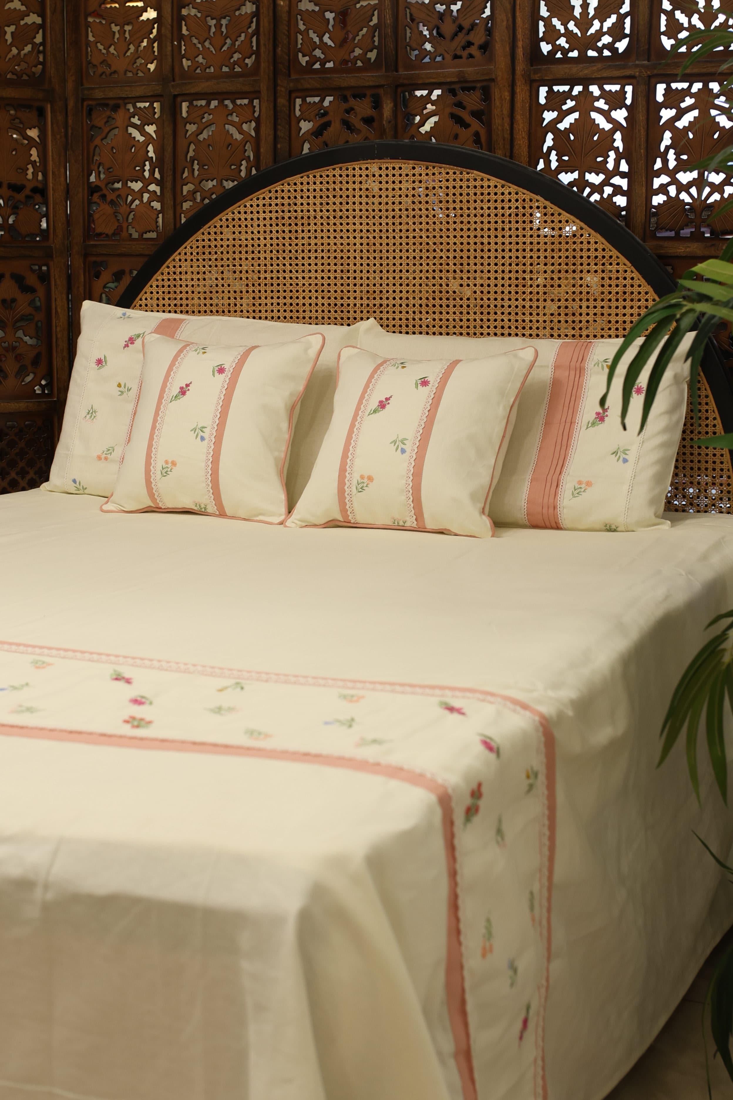 Bedsheets - King premium Machine Embroidery Bedsheet multi