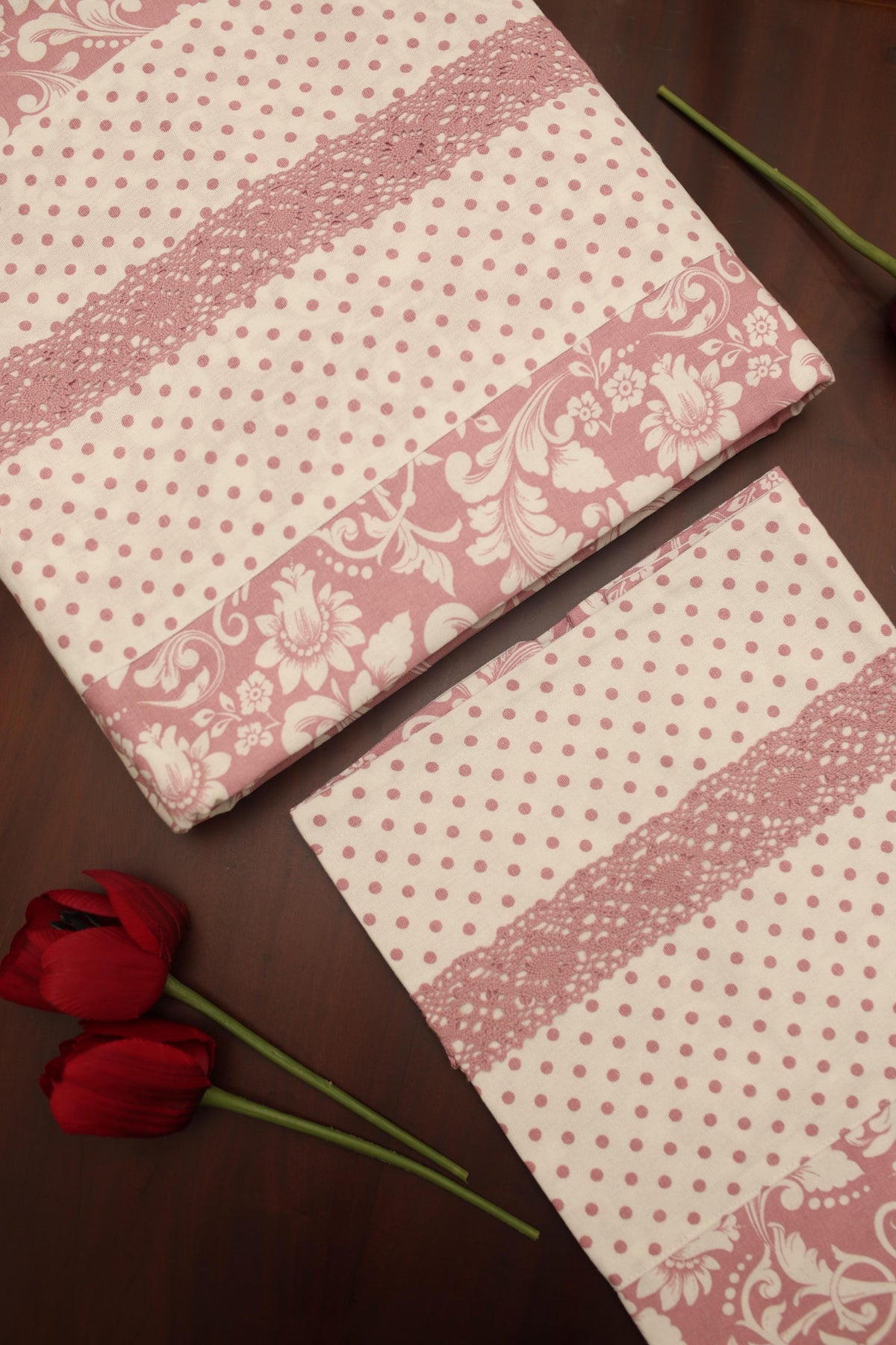 Bedsheets - King premium designer Printed lace bedsheet rotary