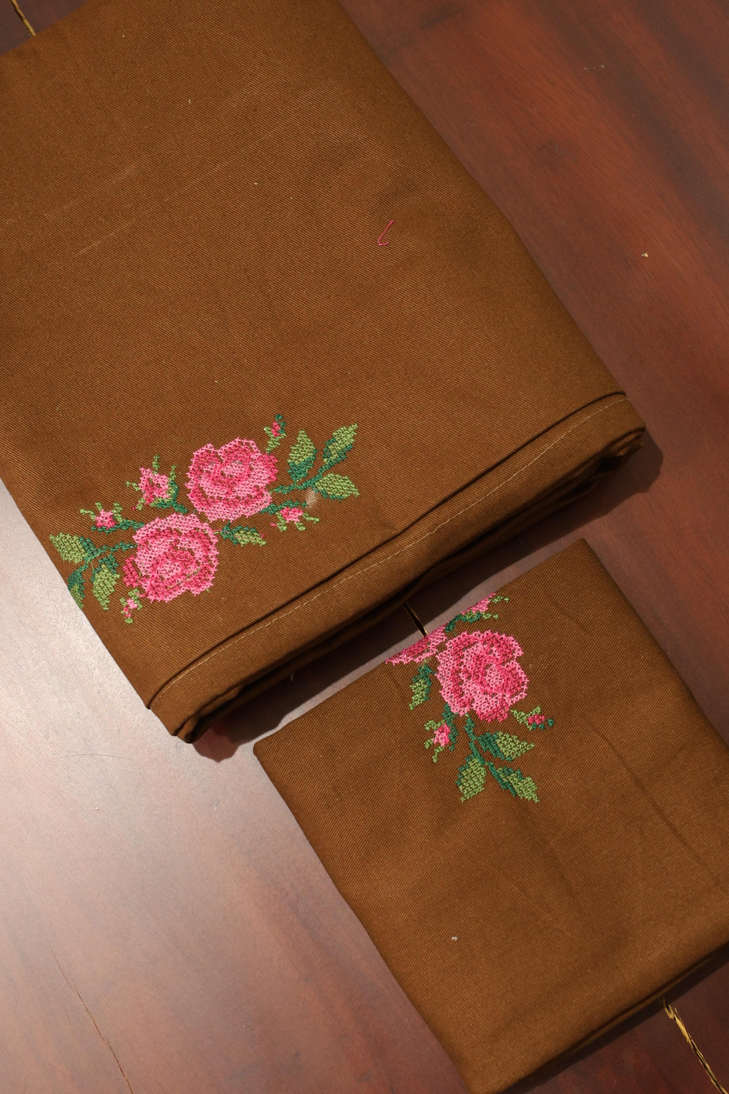 Bedsheets - Single Cross stitch embroidery bedsheets