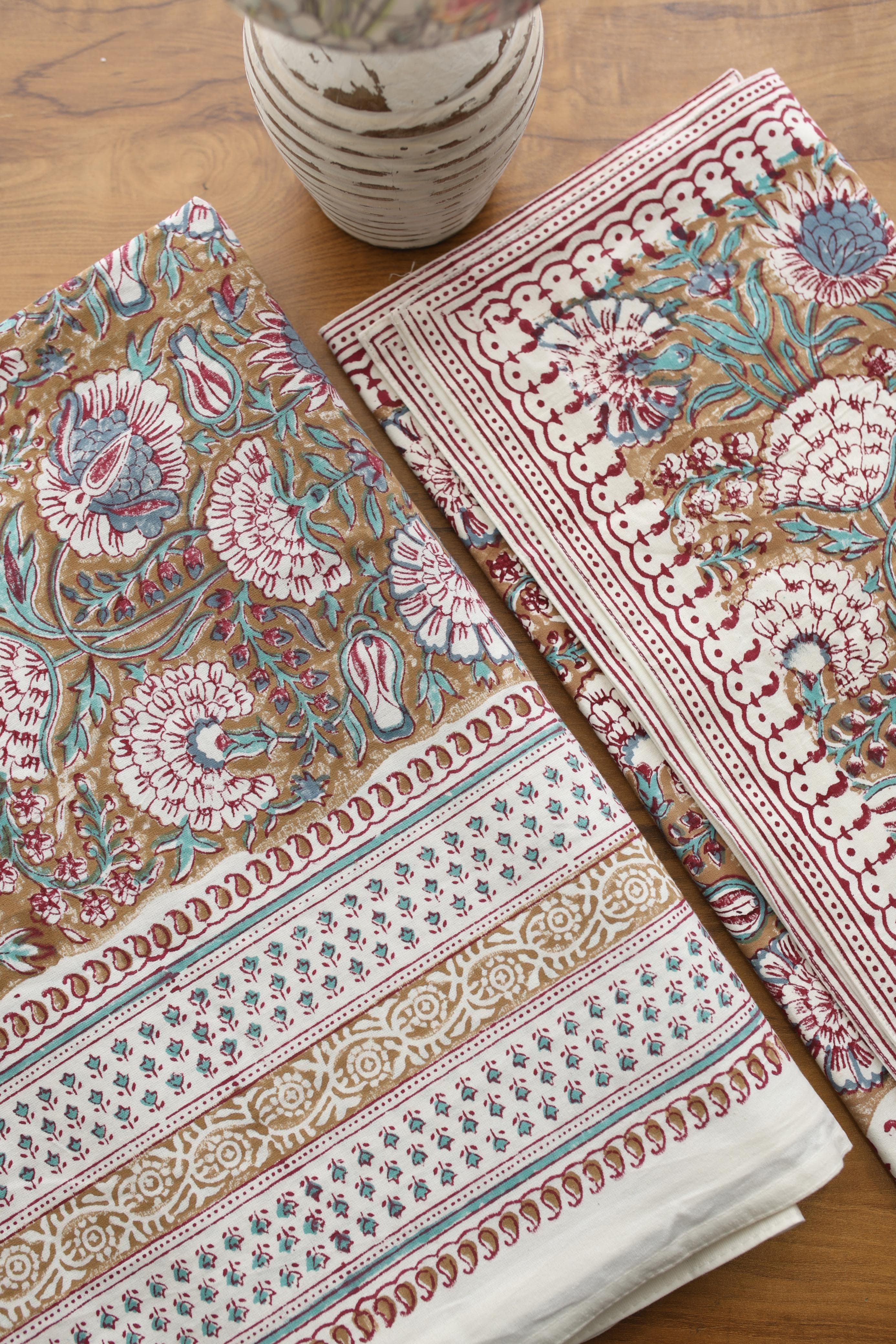 Bedsheets - Queen Mugal premium handblock cotton bedsheets