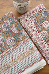 Bedsheets - Queen Mugal premium handblock cotton bedsheets