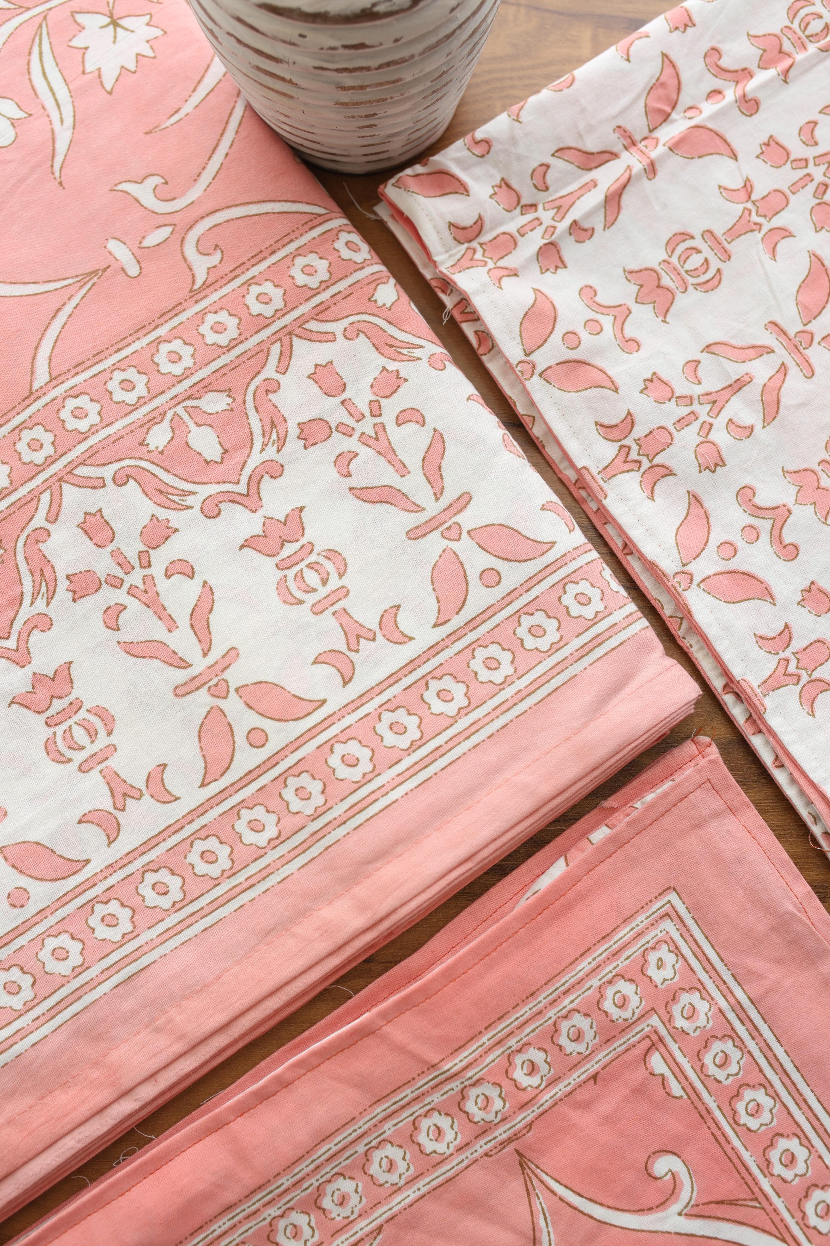 Bedsheets - King handblock veg print bedsheets