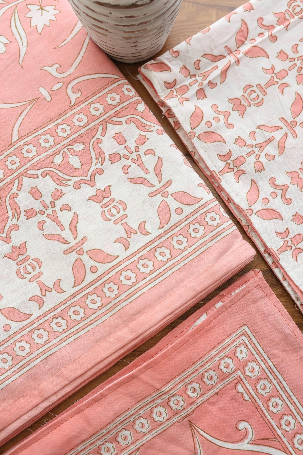 Bedsheets - King handblock veg print bedsheets