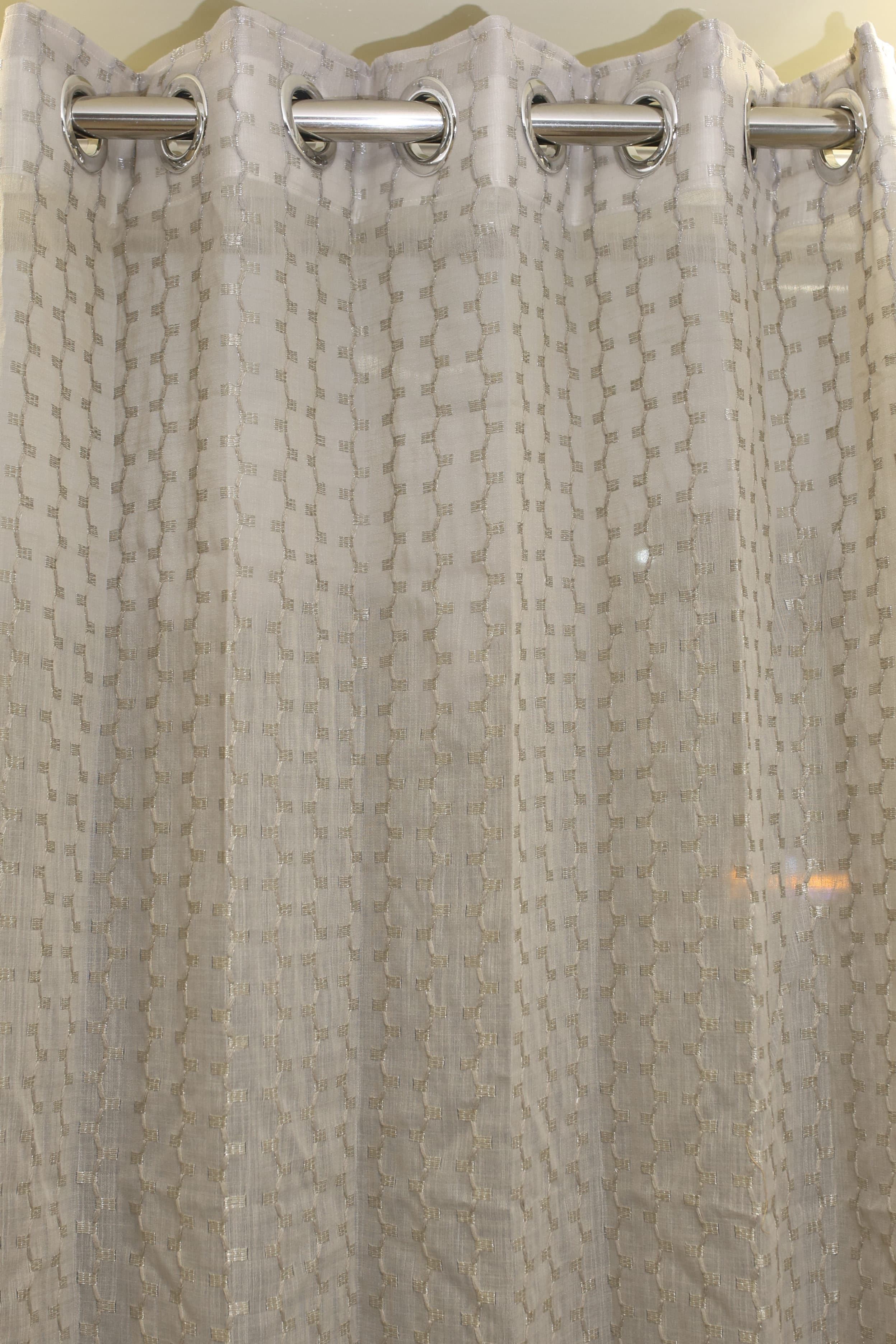 Curtains - Premium Embroidery sheer curtains (Merano zinnia ) grey shade prebooking