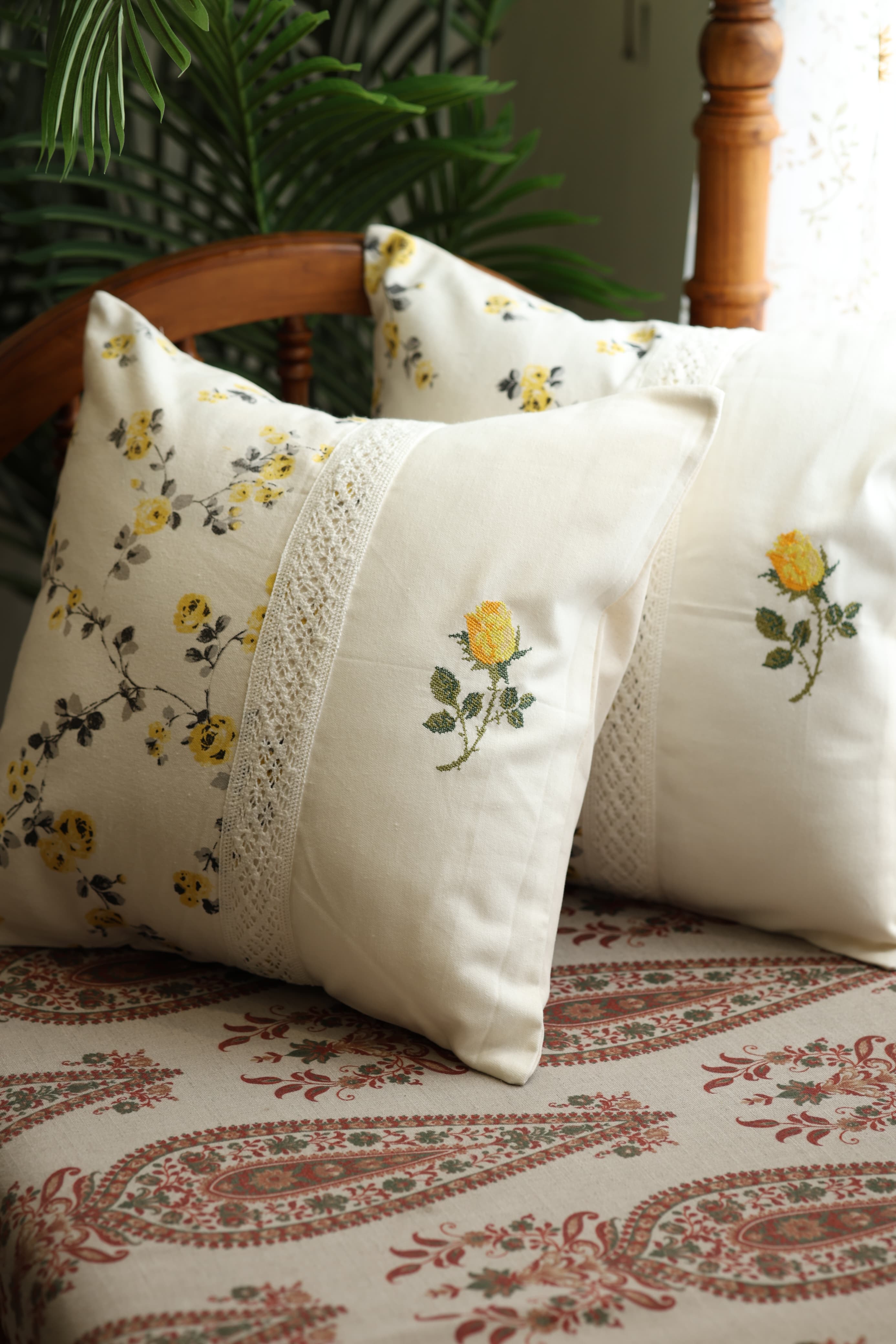 Onam Cushion Covers - 16*16 inches Cross stitch embroidery