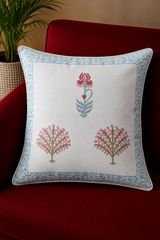 Handblock cushion cover, 16×16