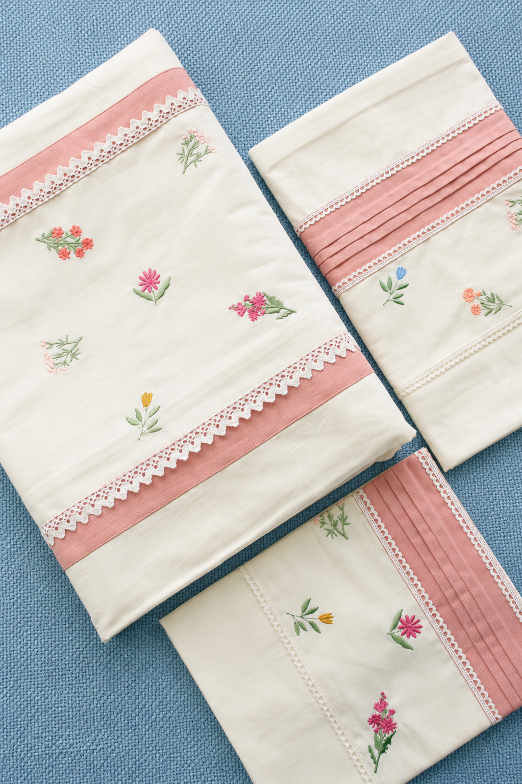 Bedsheets - King premium Machine Embroidery Bedsheet multi
