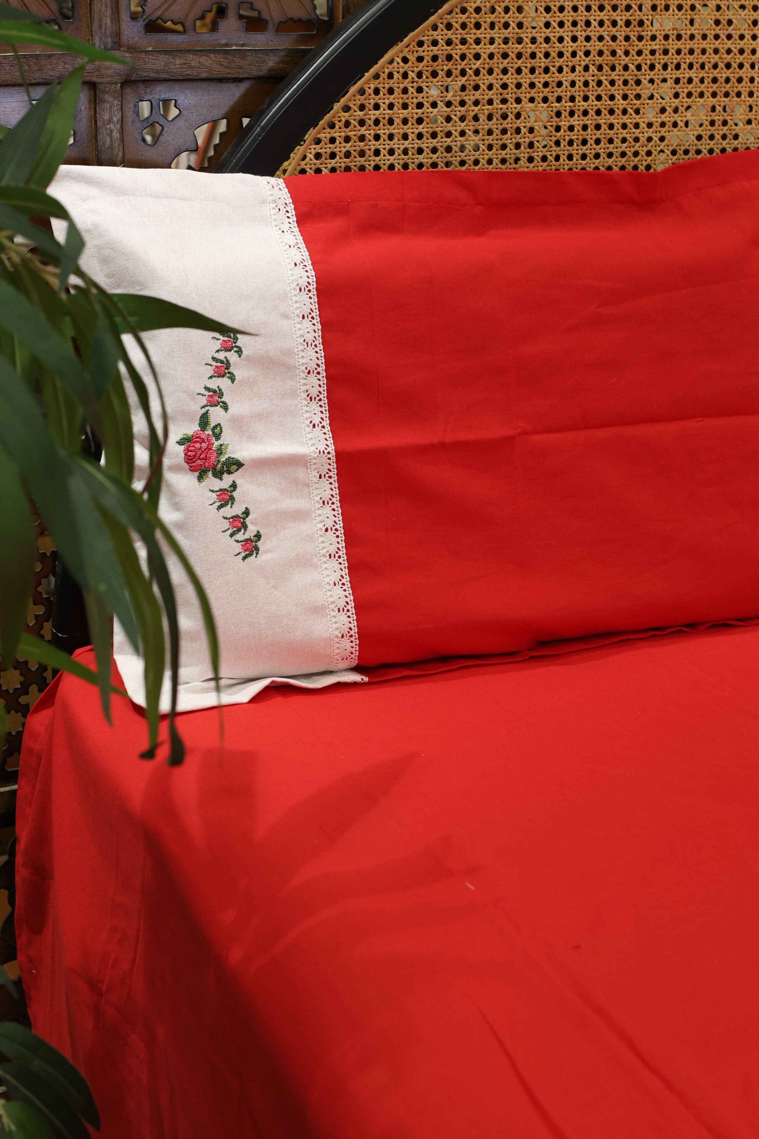 Queen Premium Cross stitch embroidery bedcover - Xmas edition