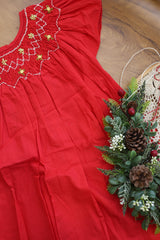 Kids smocked dress 2-3 years - Xmas edition