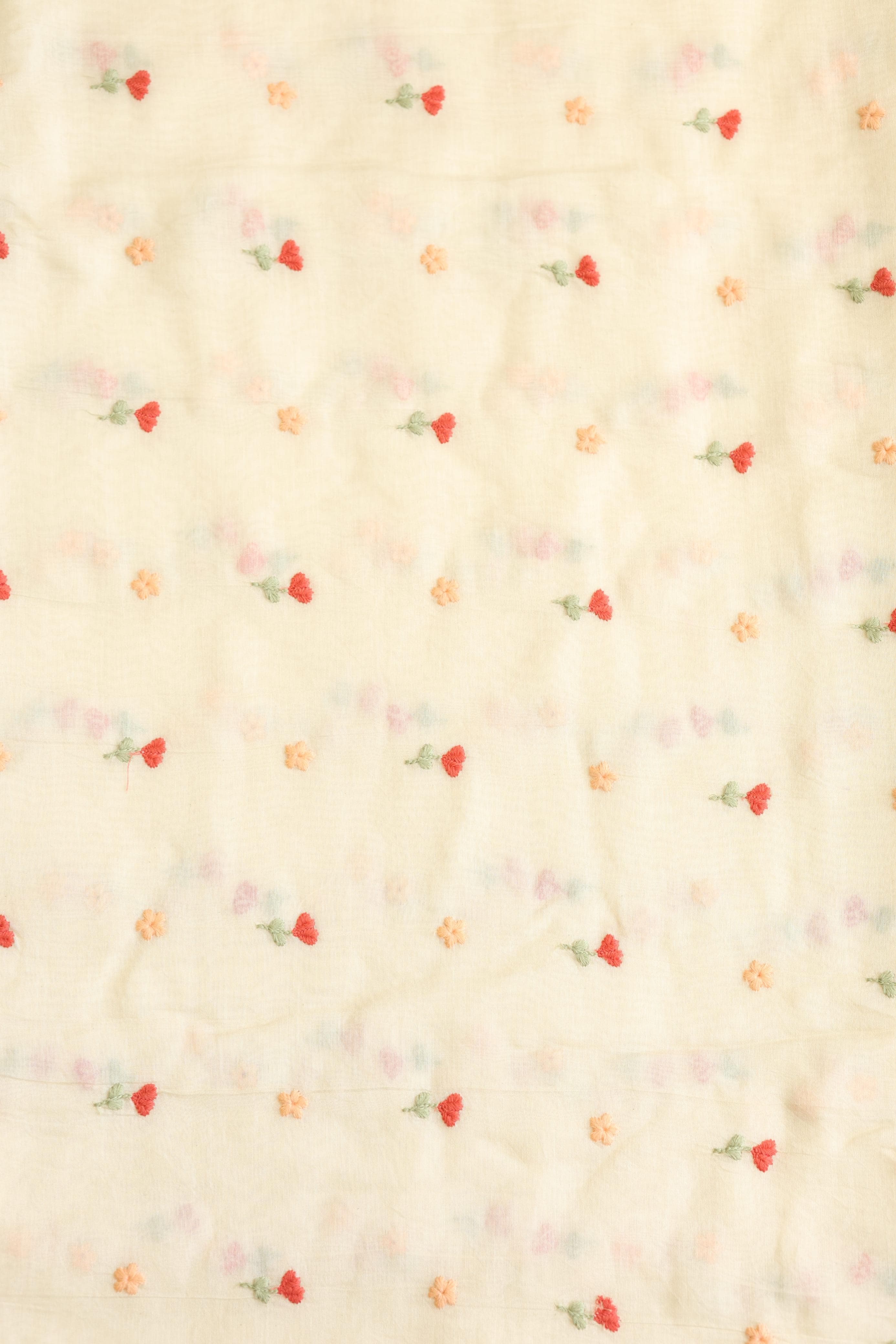 Fabrics - Chanderi embroidery kurti fabric